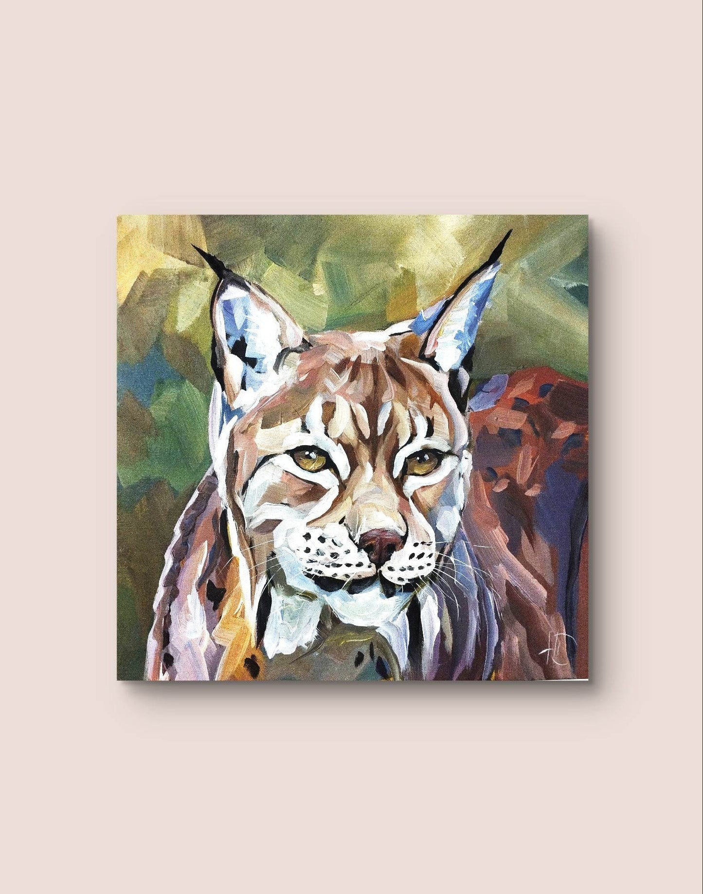 Gemälde Luchs – handgemaltes Original Acrylbild (40 x 40 cm)