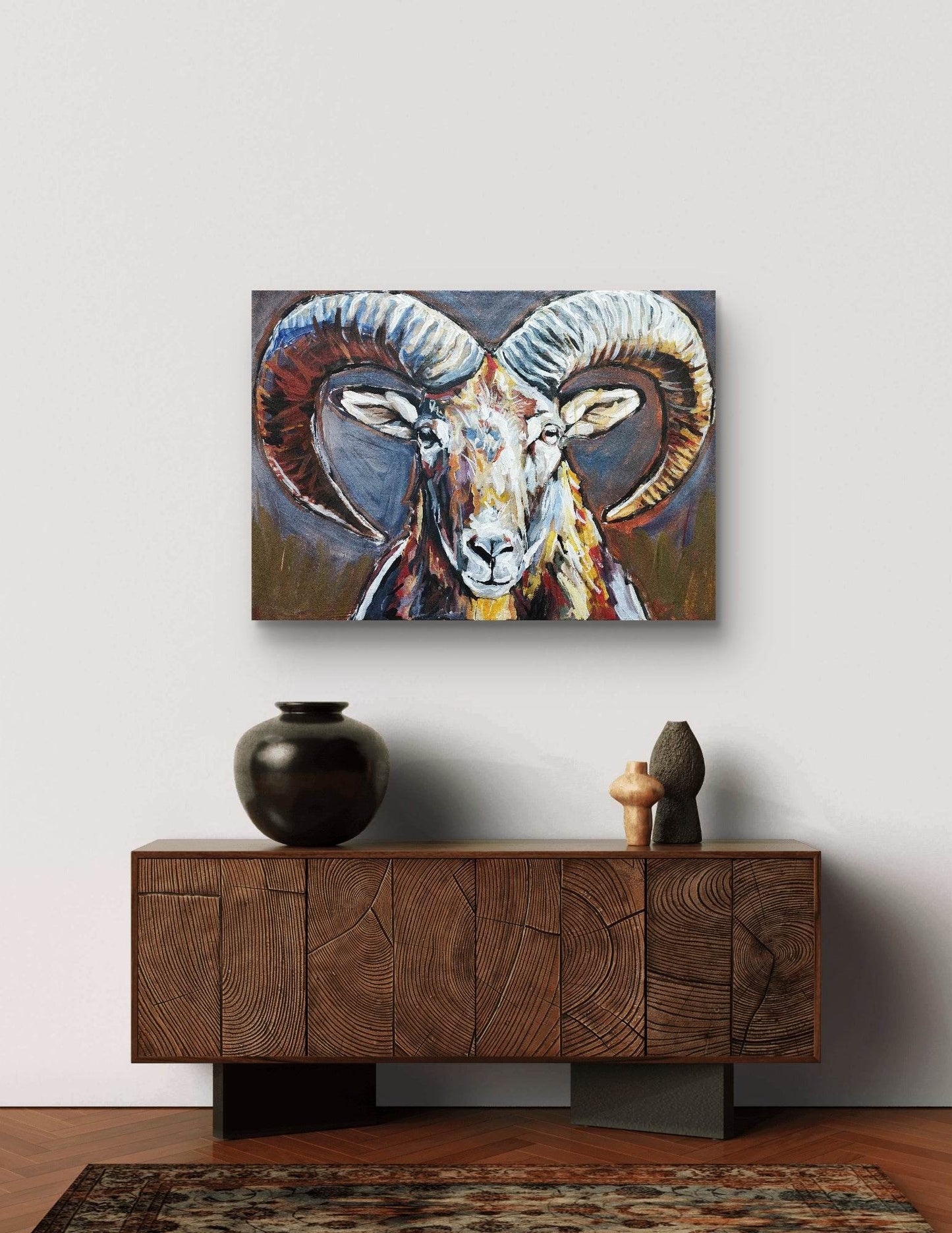 Gemälde Steinbock – handgemaltes Original Acrylbild (50 x 70 cm)