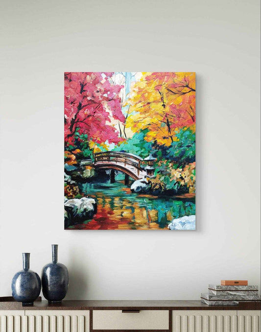 Expressiv-realistisches Gemälde Wald – handgemaltes Original Acrylbild (50 x 60 cm) auf Leinwand von H1Z ART in lebendiger Atmosphäre