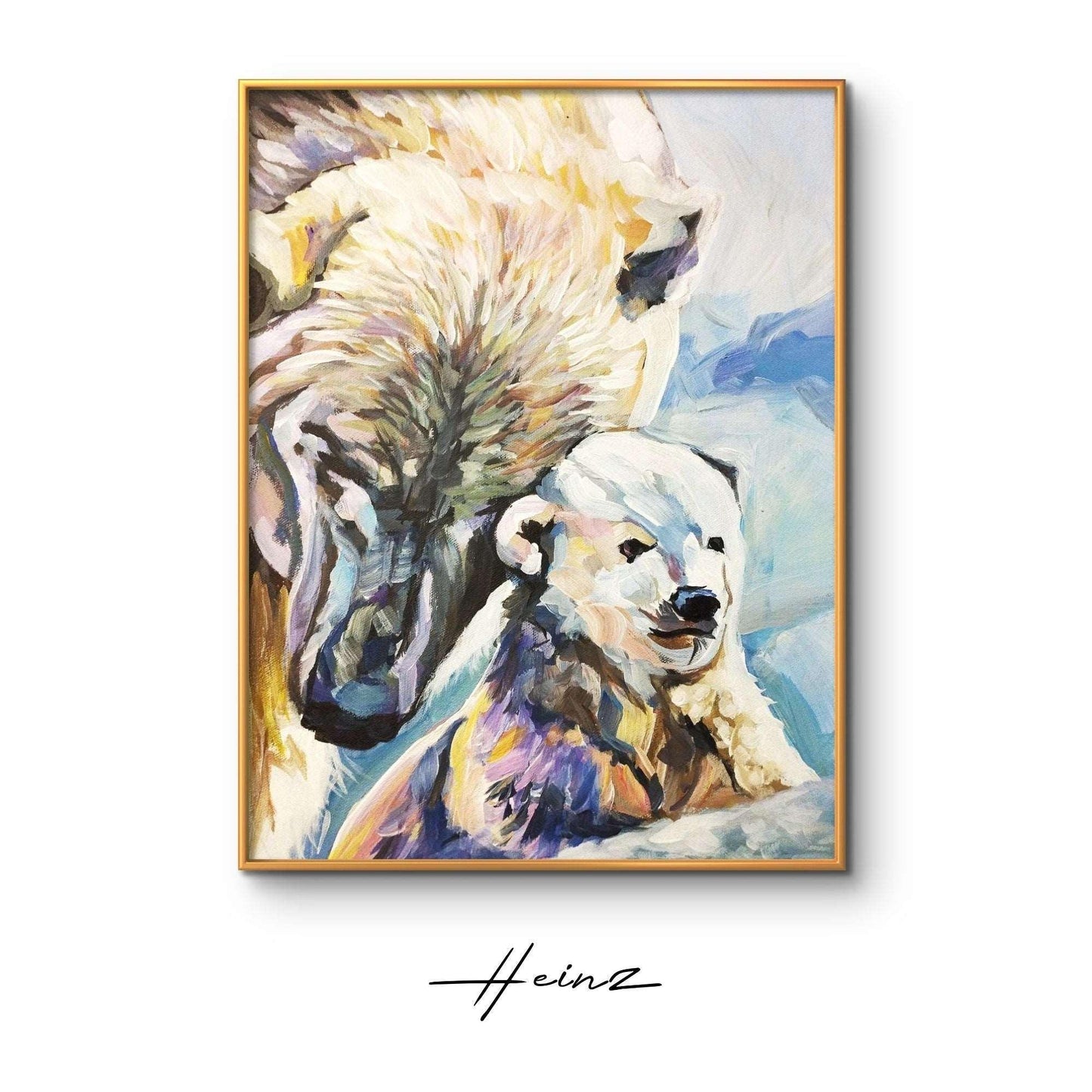 Premium Gemälde 'Eisbären' 30 x 40 cm - Heinz