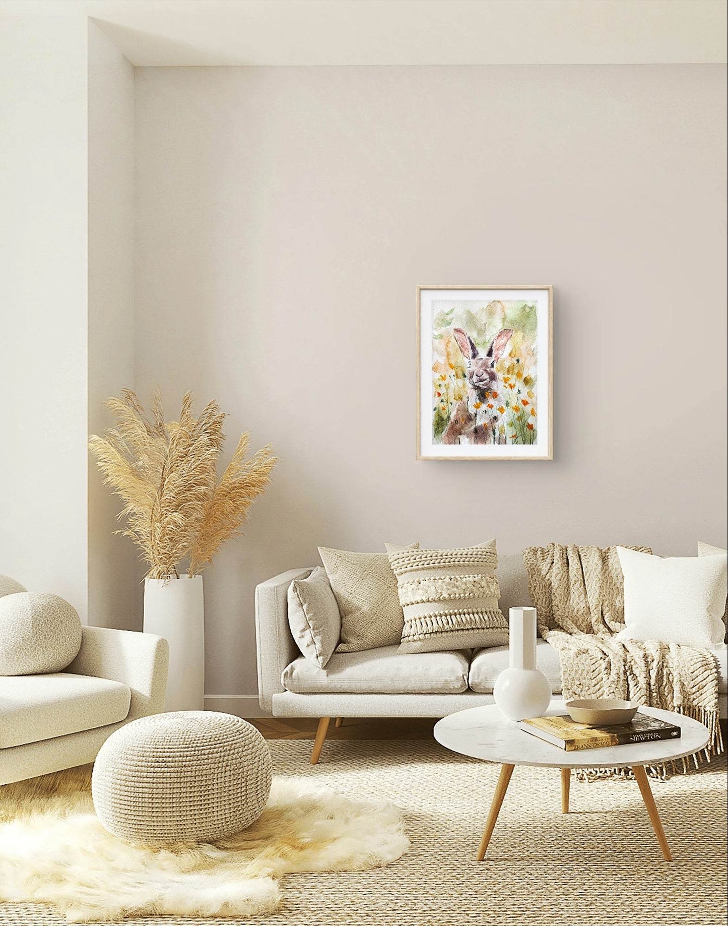 Aquarellbild Feldhase (30 × 40 cm)