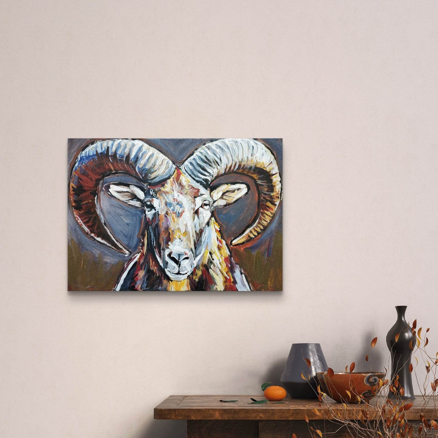 Gemälde Steinbock – handgemaltes Original Acrylbild (50 x 70 cm)