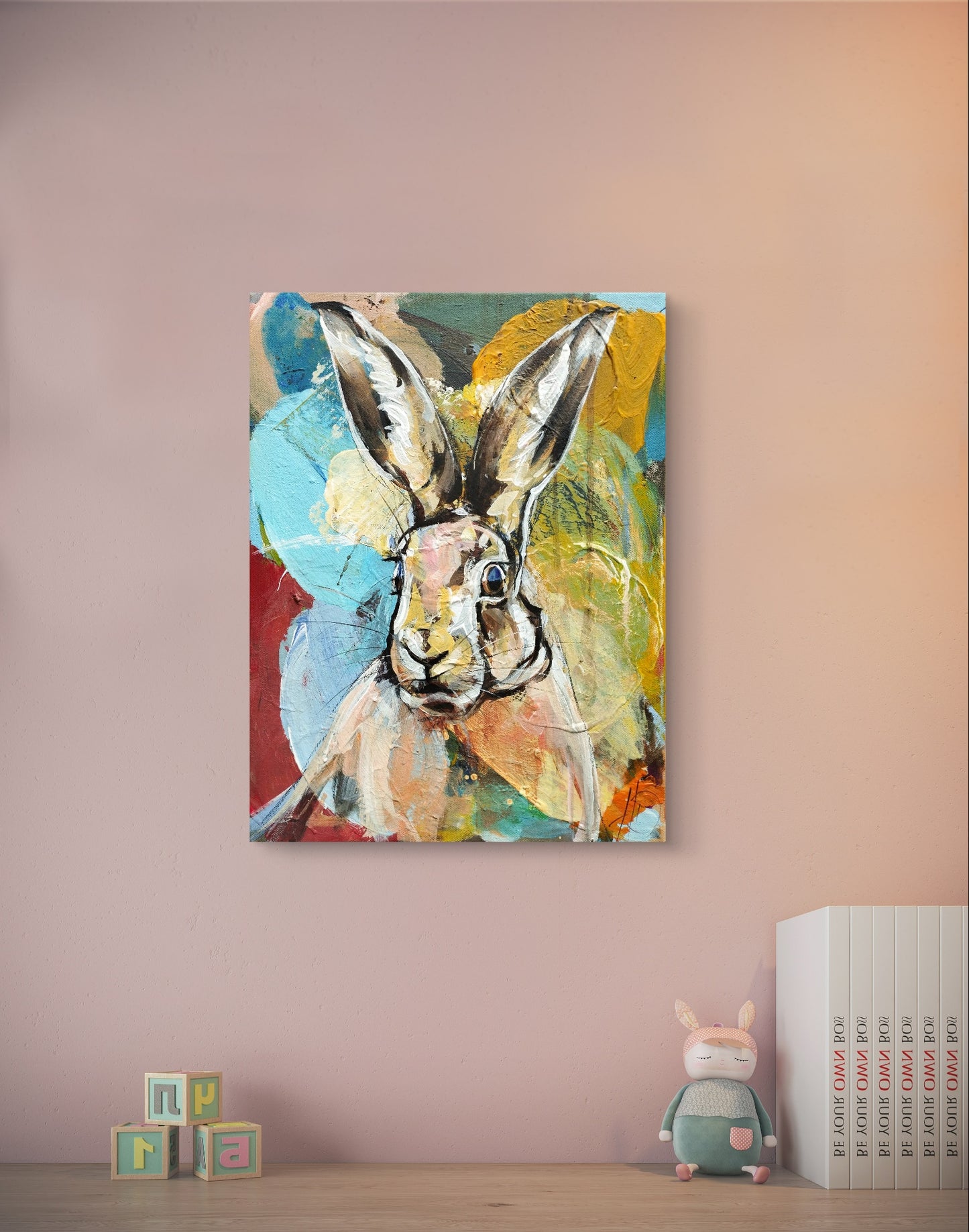 Premium Gemälde "Farbenhüpfer" 30 x 40 cm - Heinz