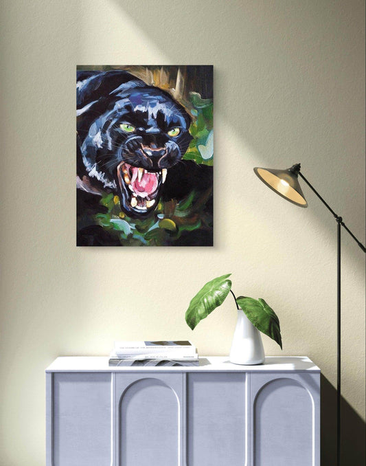 H1Z ART Acrylbild Gemälde Puma – handgemaltes Original Acrylbild (30 x 40 cm)