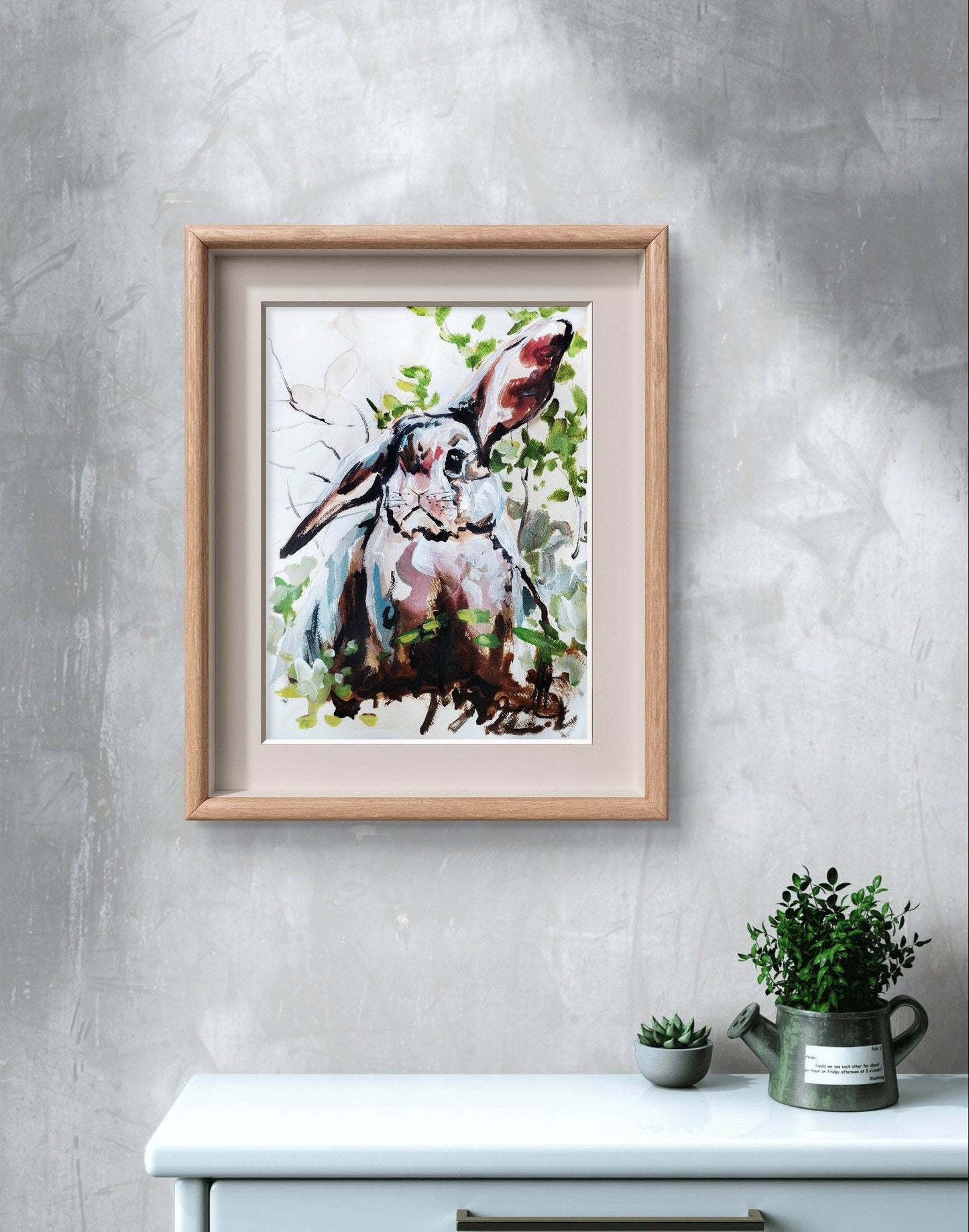 Aquarellbild Kaninchen II (30 × 40 cm)