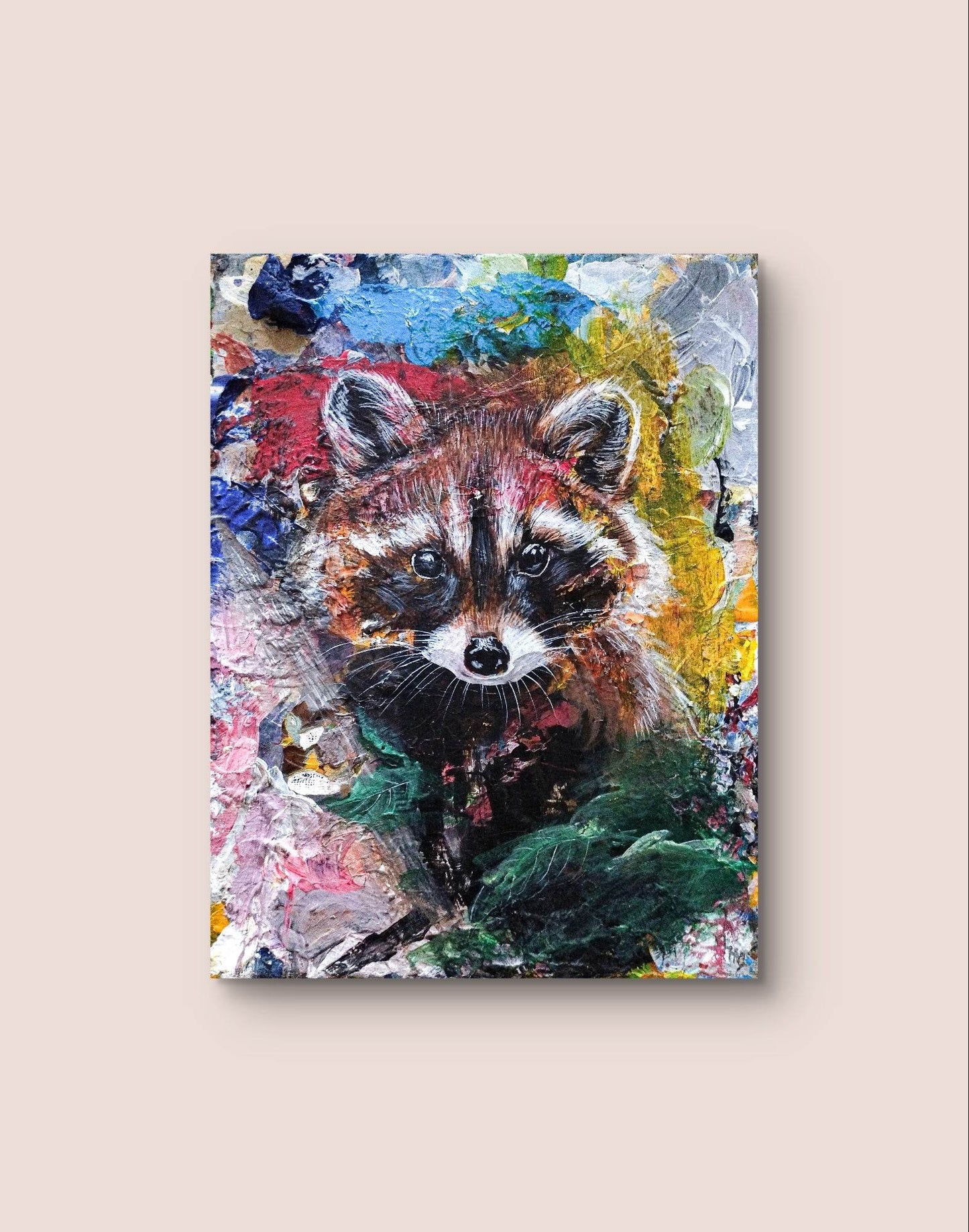 Gemälde Waschbär – handgemaltes Original Acrylbild (18 x 24 cm)