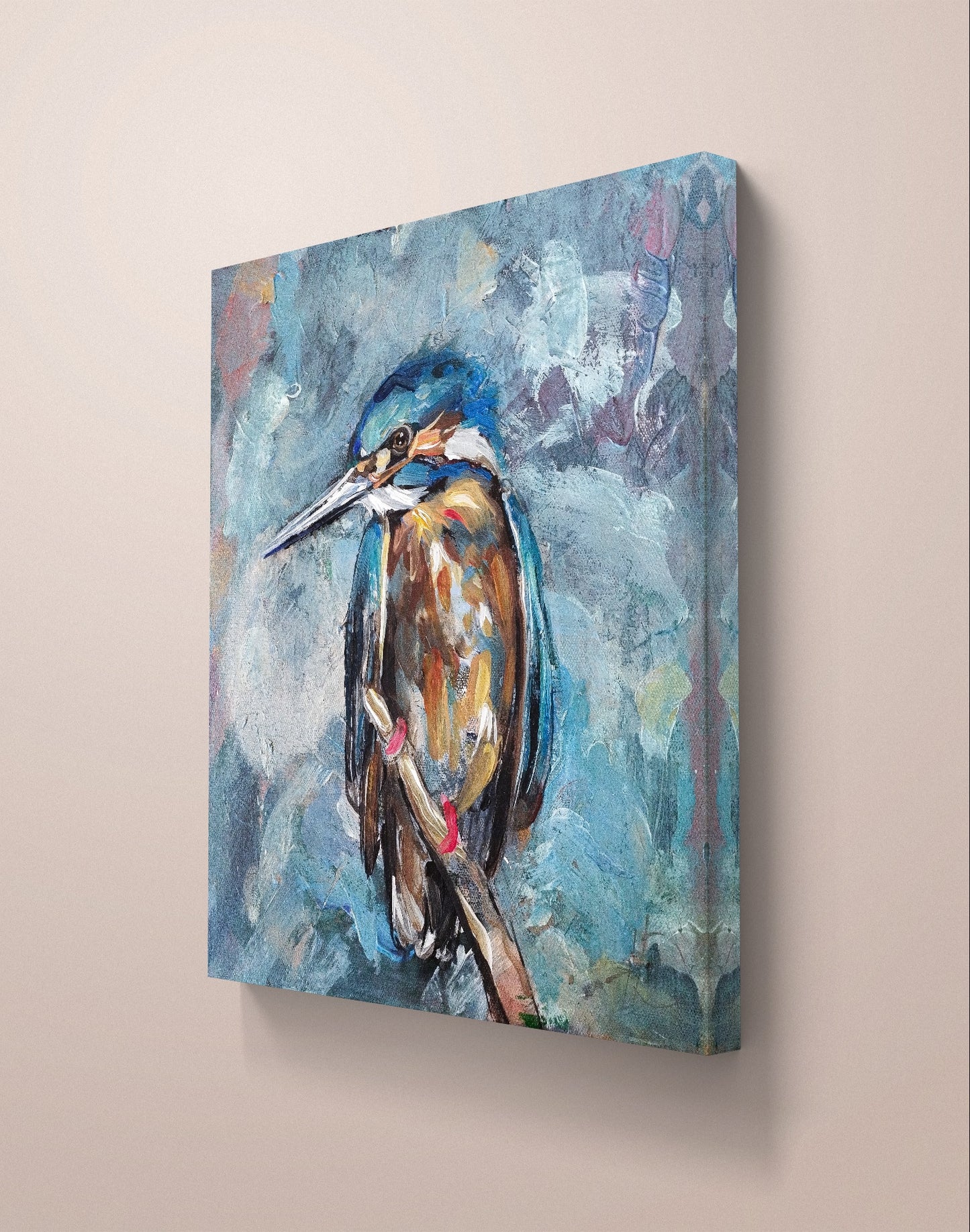 Premium Gemälde "Eisvogel" 30 x 24 cm