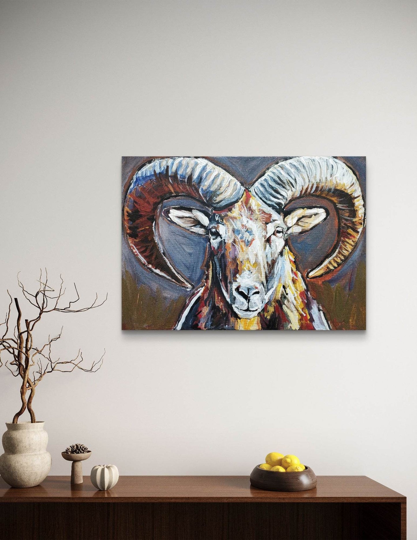 Gemälde Steinbock – handgemaltes Original Acrylbild (50 x 70 cm)
