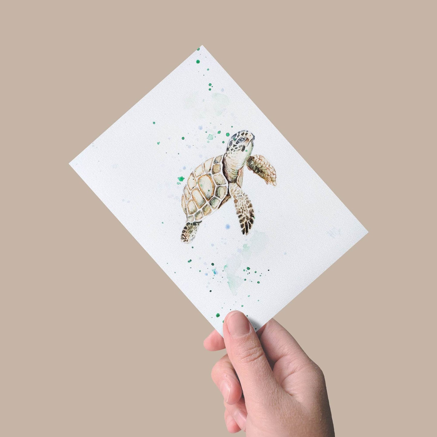 Postkarte „Schildkröte“ – Handgemalt