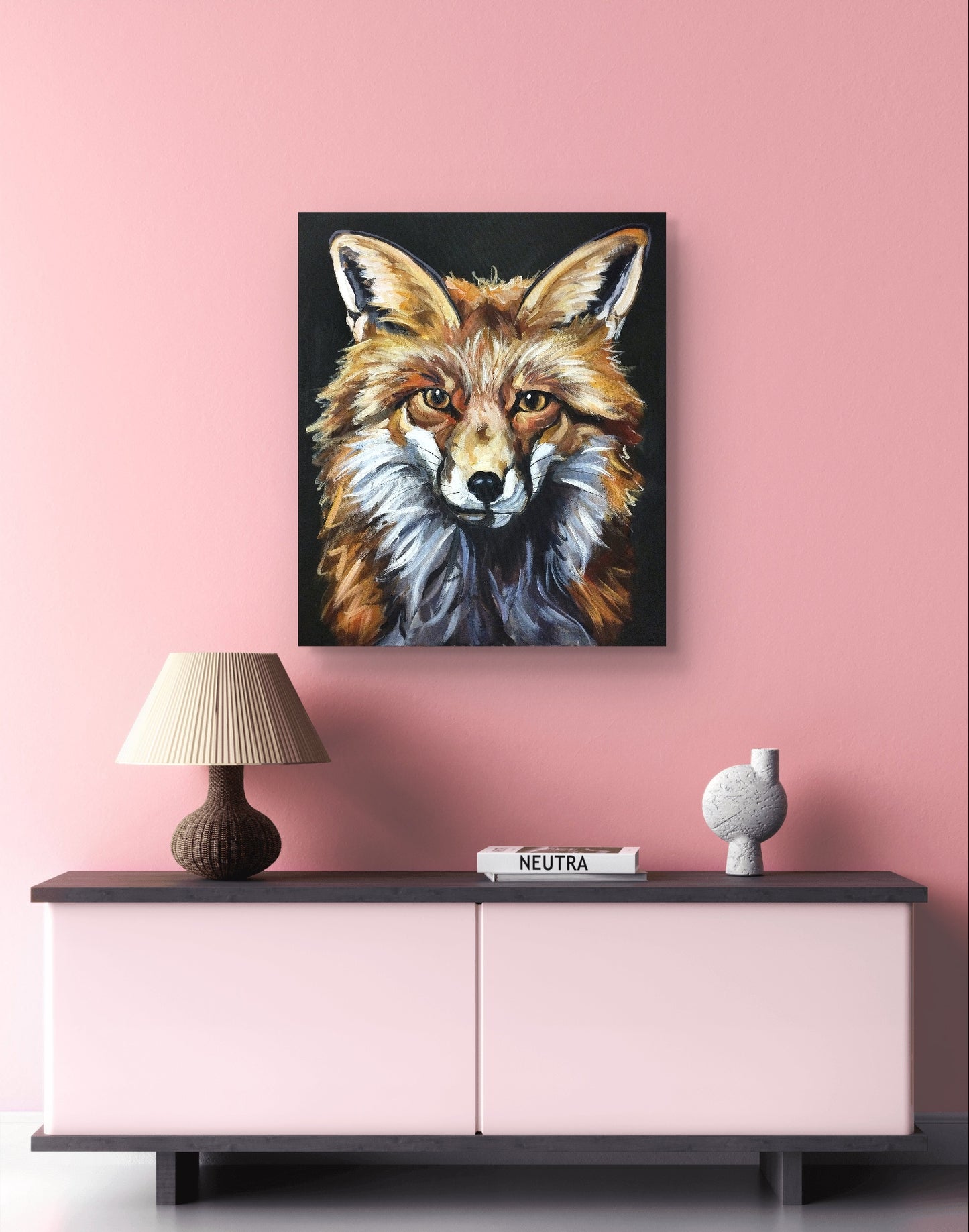 Premium Gemälde "Fuchs im Fokus" 50 x 60 cm - Heinz