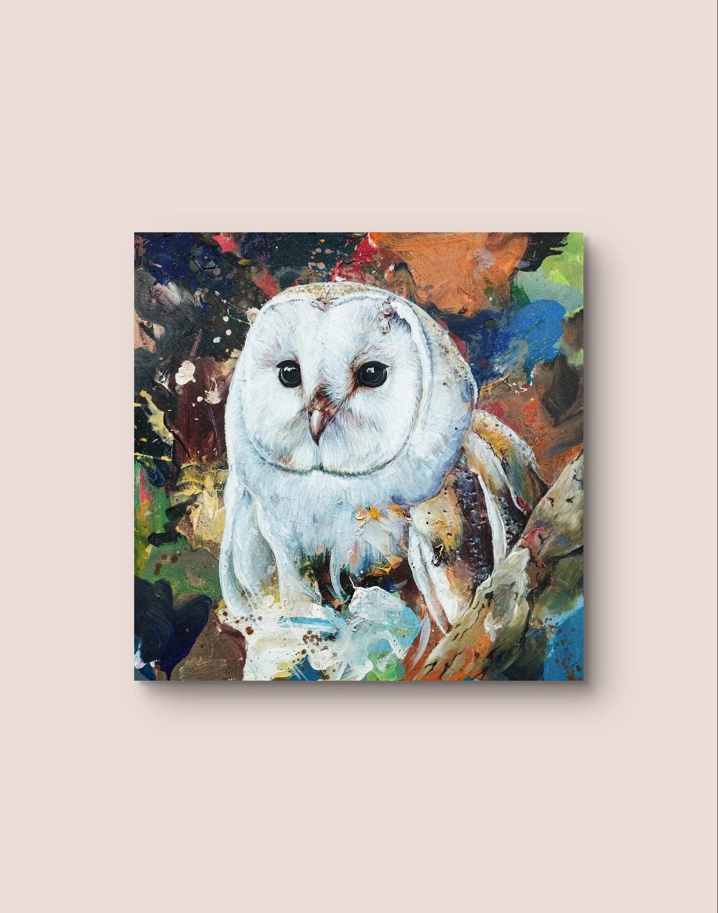 Gemälde Schleiereule – handgemaltes Original Acrylbild (50 x 50 cm)