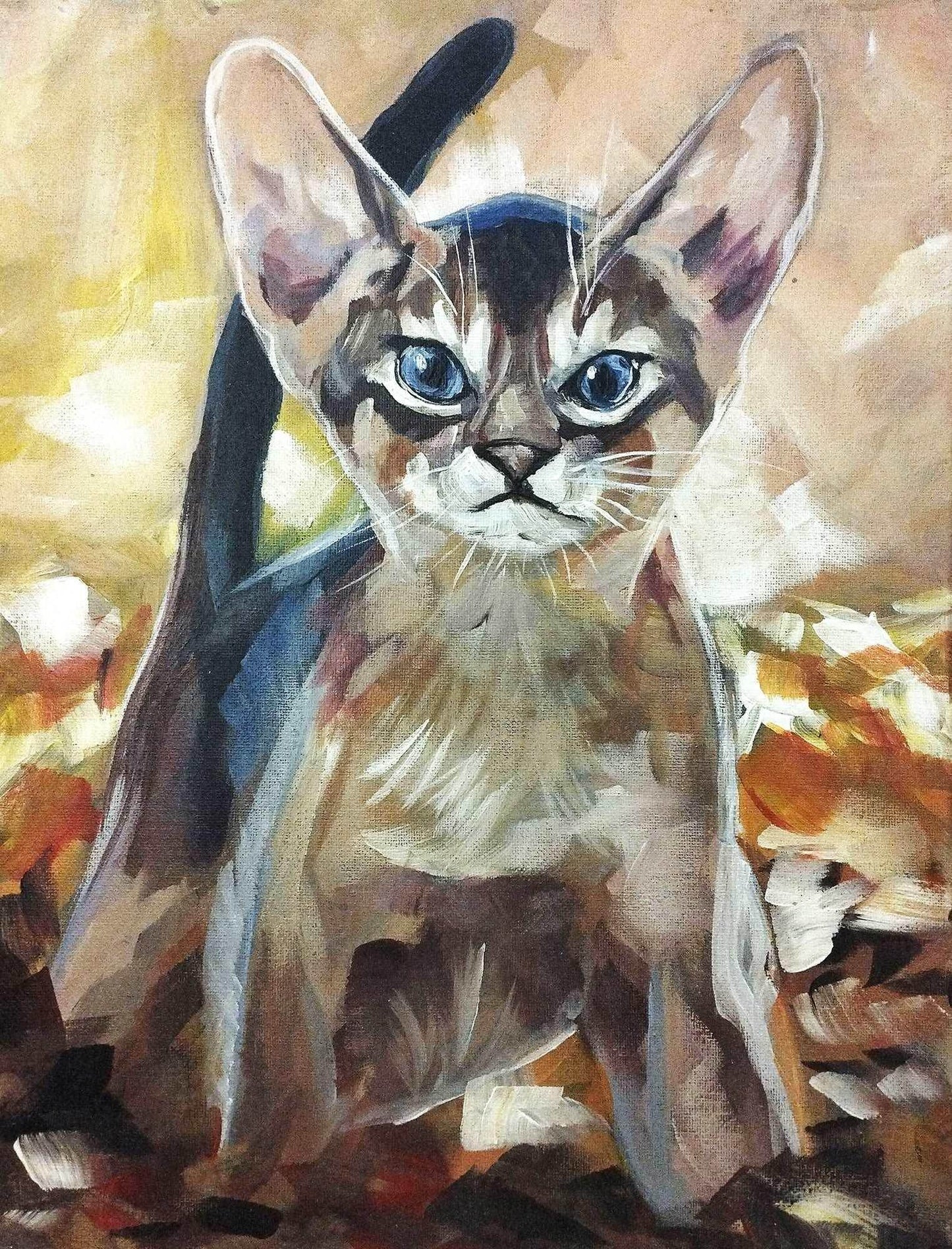 Gemälde Wildkatze – handgemaltes Original Acrylbild (30 x 40 cm)