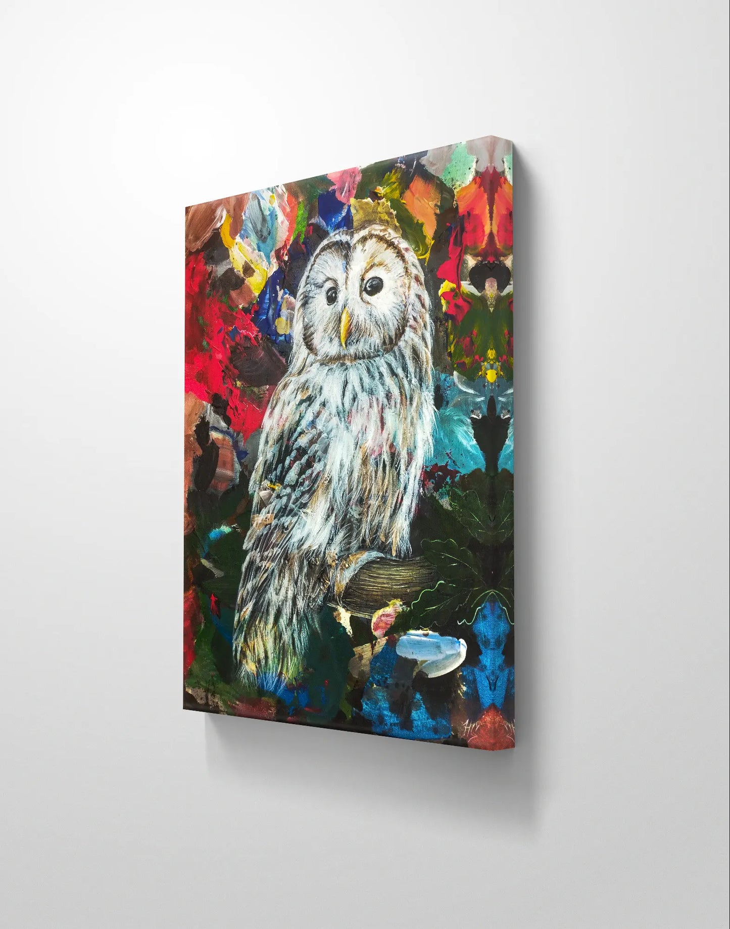 Gemälde Waldkauz – handgemaltes Original Acrylbild (40 x 50 cm)