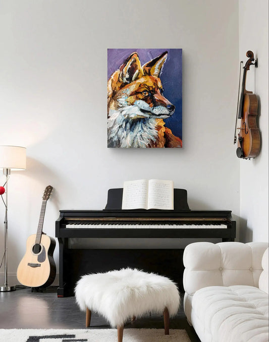 Expressiv-realistisches Gemälde Fuchsträume – handgemaltes Original Acrylbild (30 x 40 cm) auf Leinwand von H1Z ART in lebendiger Atmosphäre