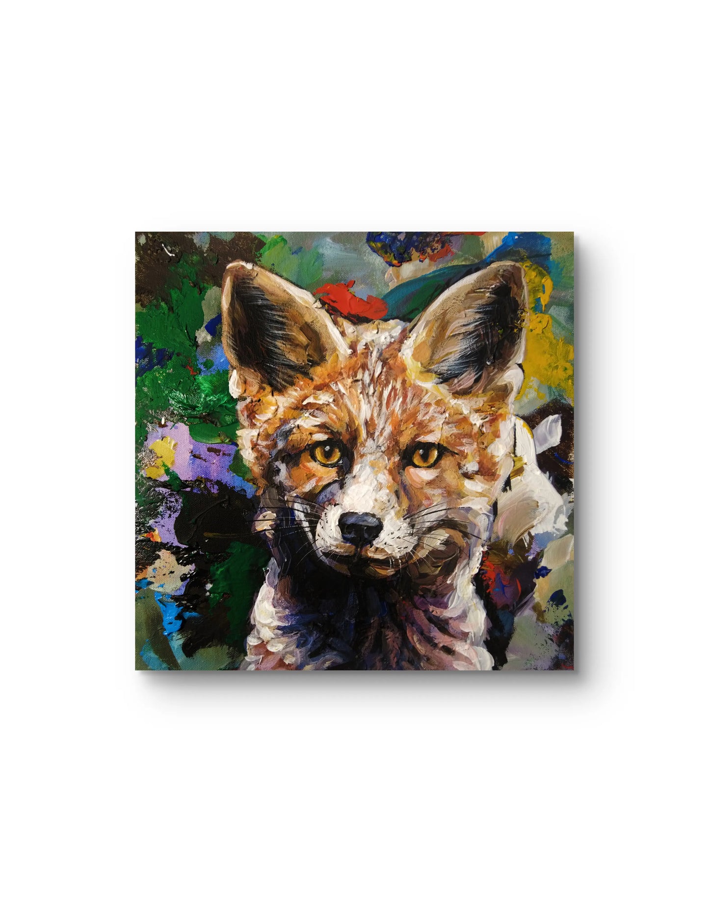 Fuchs Gemälde auf Leinwand, dekoratives Tierbild für Schlafzimmer oder Arbeitszimmer