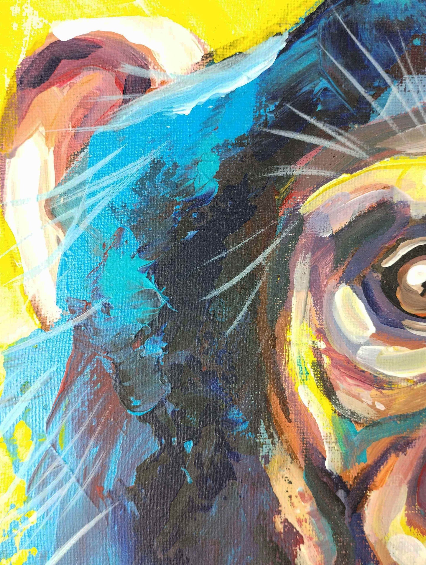 H1Z ART Acrylbild Gemälde kaputter Affe – handgemaltes Original Acrylbild (40 x 40 cm)