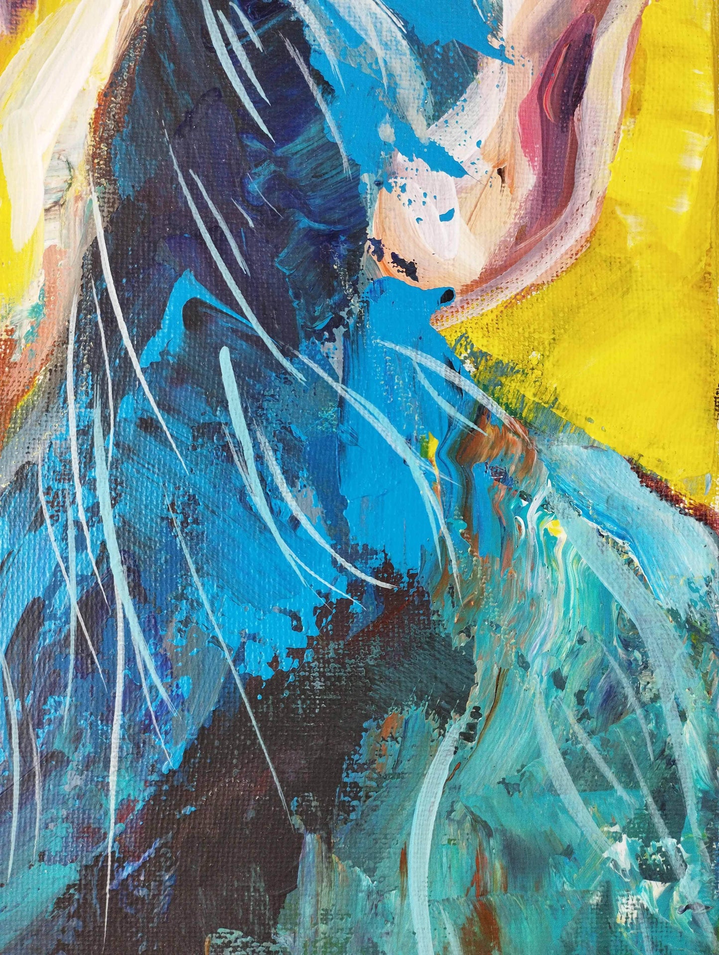 H1Z ART Acrylbild Gemälde kaputter Affe – handgemaltes Original Acrylbild (40 x 40 cm)
