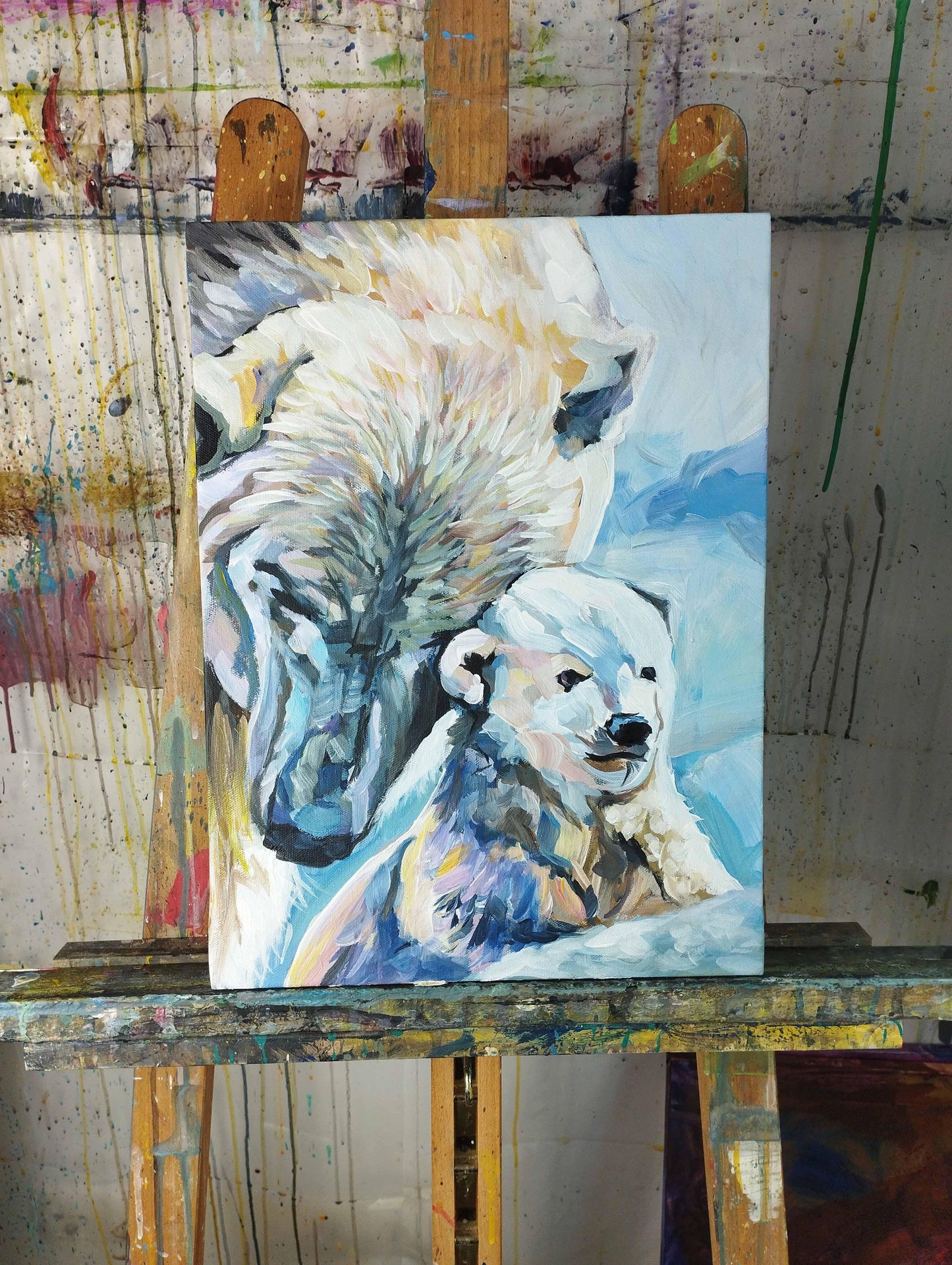 Premium Gemälde 'Eisbären' 30 x 40 cm - Heinz