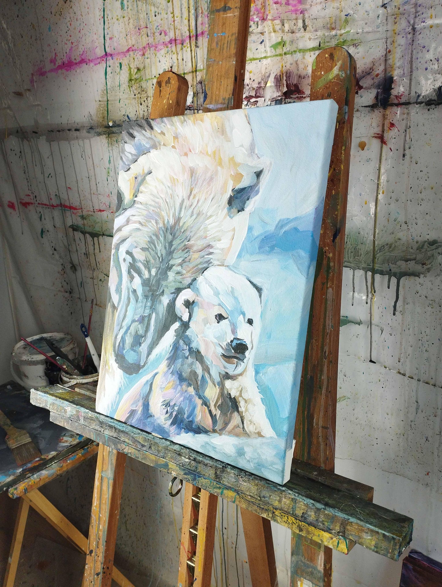Premium Gemälde 'Eisbären' 30 x 40 cm - Heinz