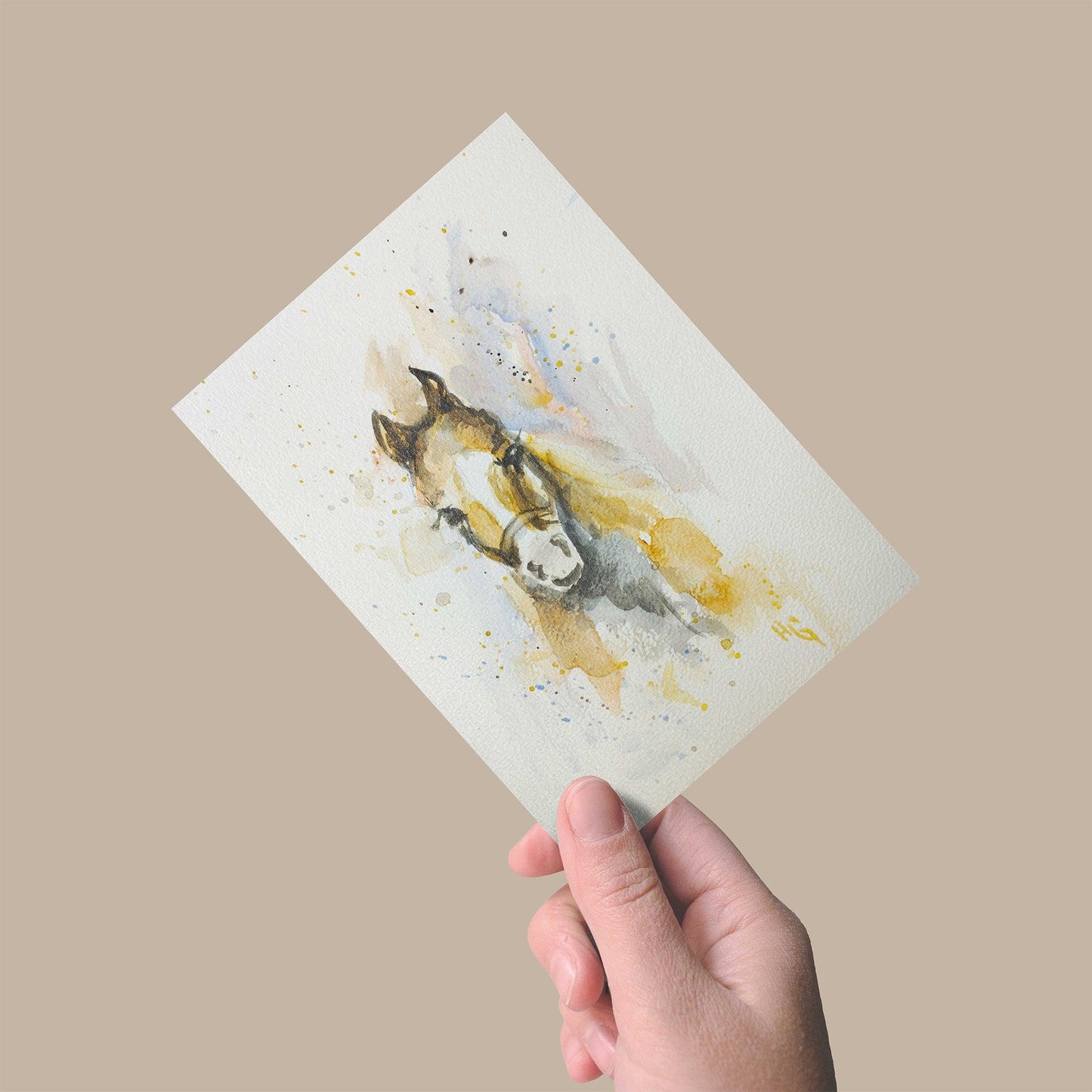Aquarell-Grußkarte 'Pferd' - Heinz