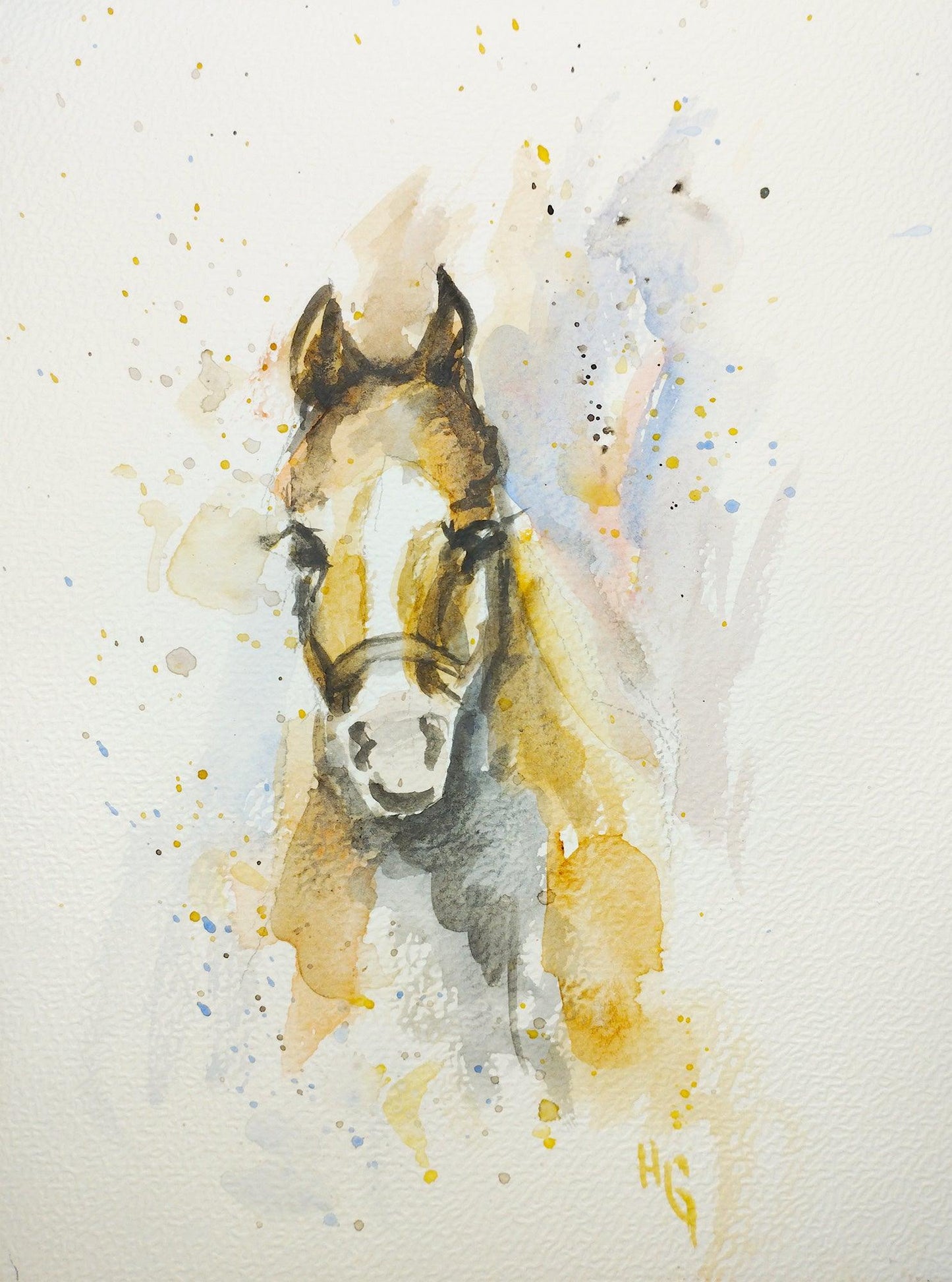 Aquarell-Grußkarte 'Pferd' - Heinz