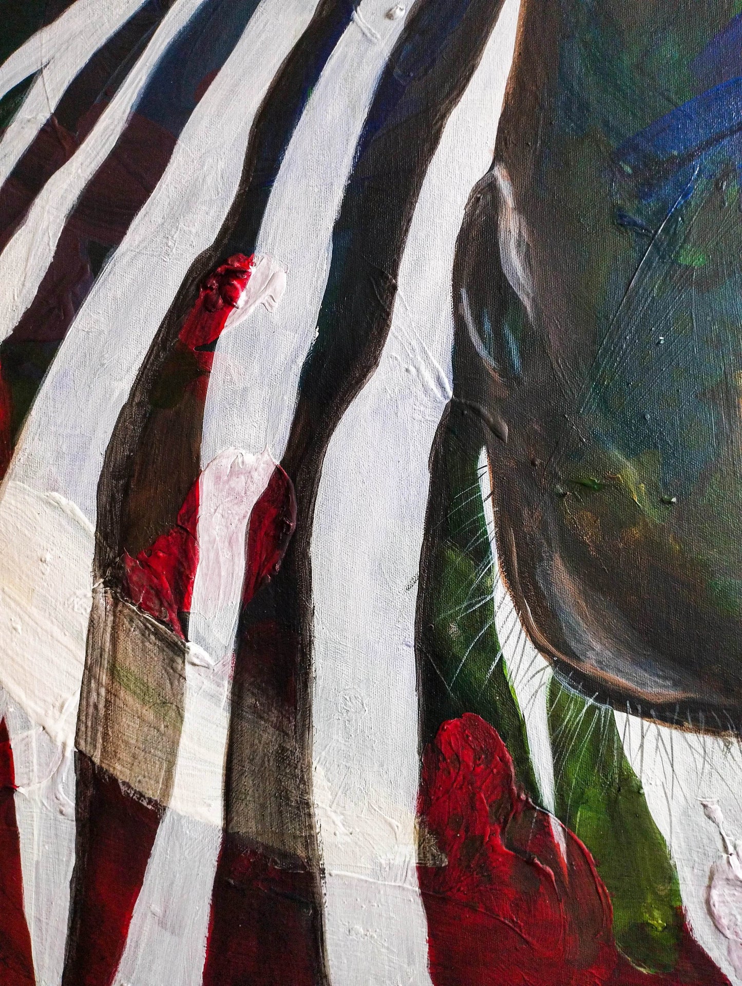 Gemälde Zebra – handgemaltes Original Acrylbild (125,5 x 95,5 cm)