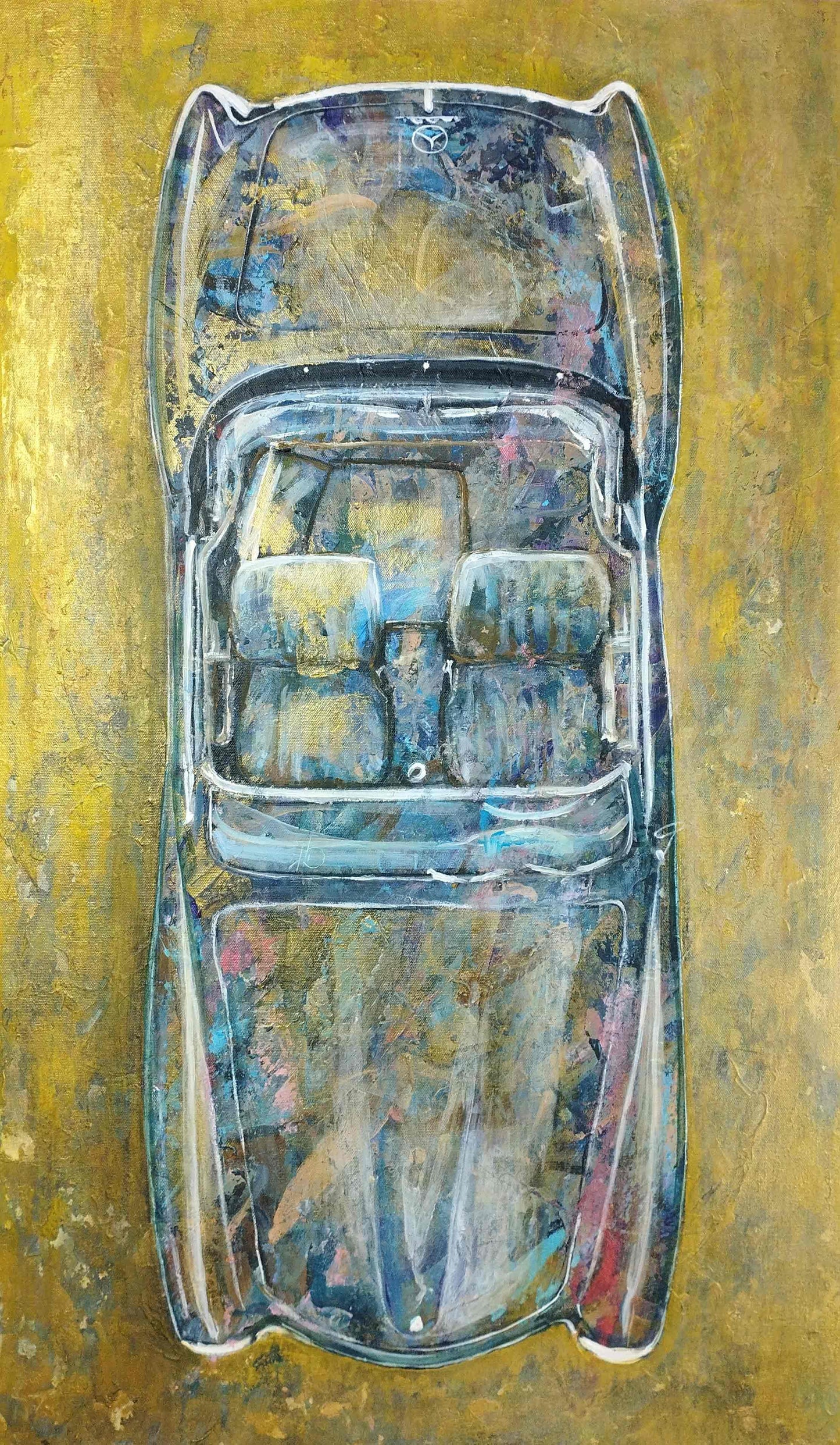 Premium Gemälde 'Mercedes-Benz 190 SL Cabri' 85 x 50 cm - Heinz