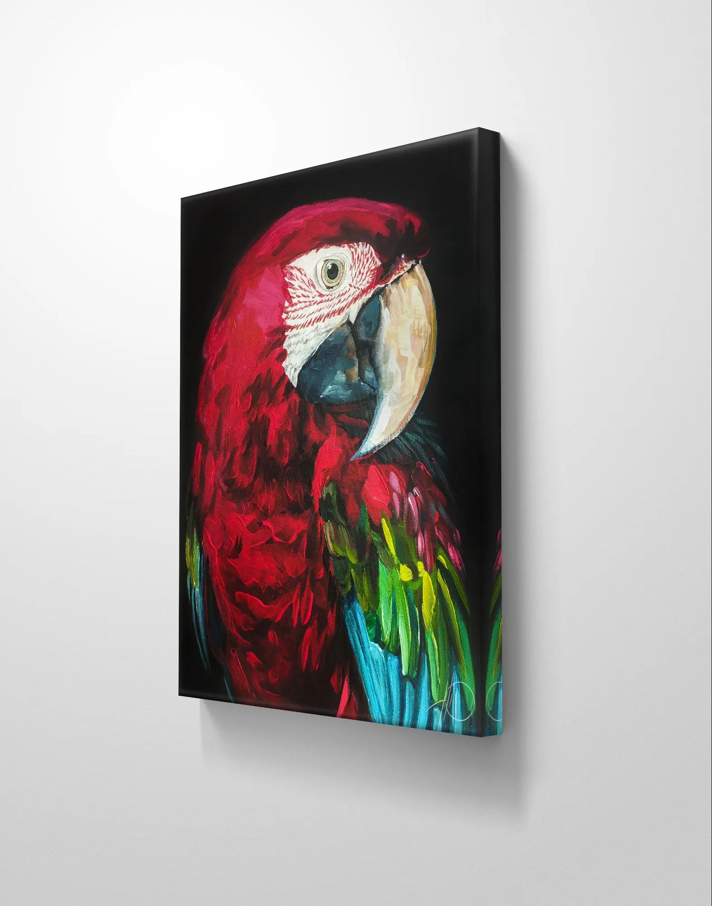 Parrot painting – hand-painted original acrylic painting (40 x 50 cm)