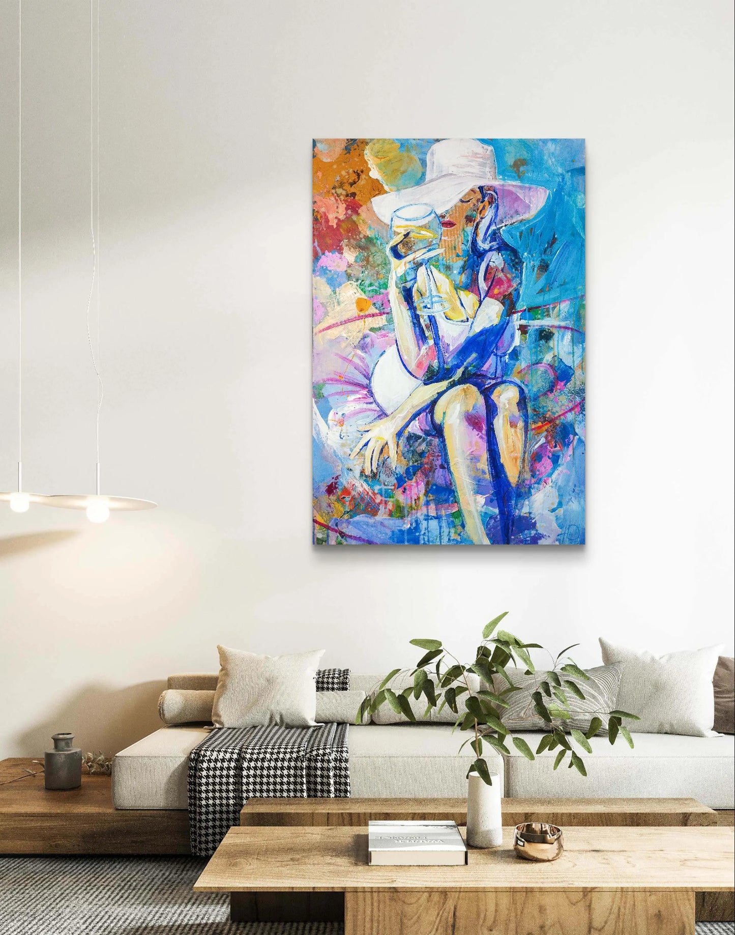 H1Z ART Acrylbild Gemälde Poolträume – handgemaltes Original Acrylbild (60 x 90 cm)