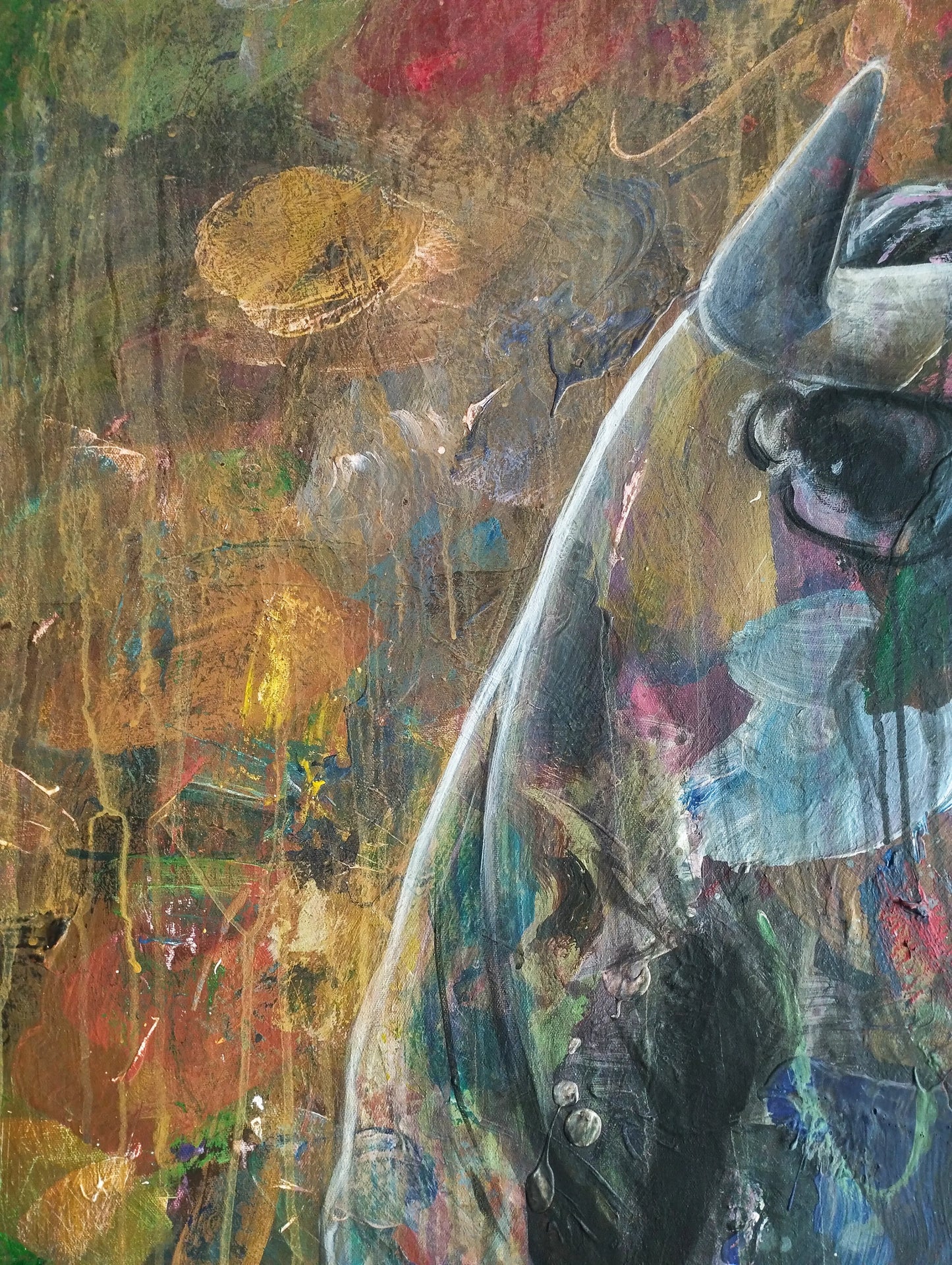 Painting Strong Bull – hand-painted original acrylic painting (140 x 145 cm)