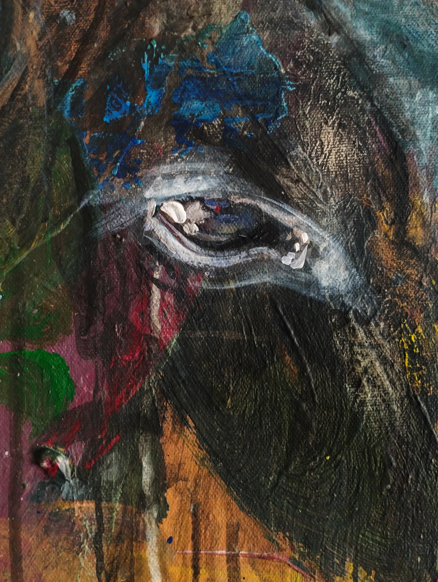 Painting Strong Bull – hand-painted original acrylic painting (140 x 145 cm)
