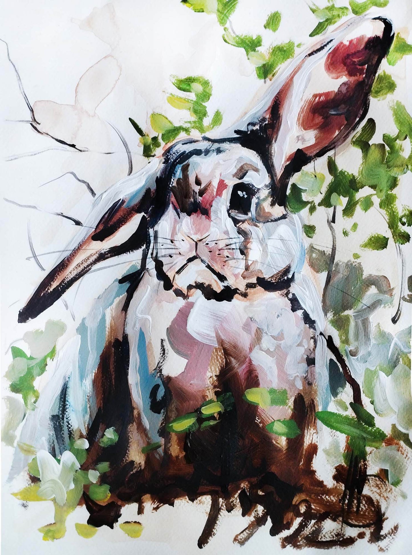 Aquarellbild Kaninchen II (30 × 40 cm)