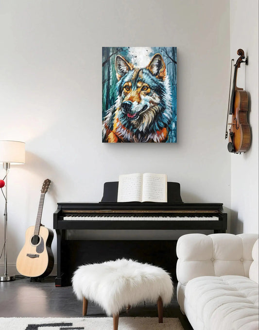 Expressiv-realistisches Gemälde Waldgeist – handgemaltes Original Acrylbild (40 x 50 cm) auf Leinwand von H1Z ART in lebendiger Atmosphäre