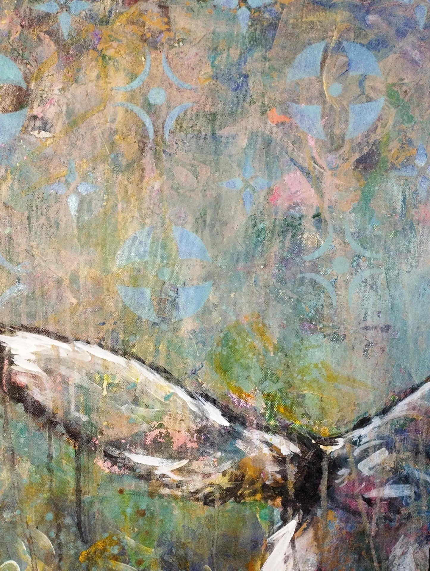 H1Z ART Acrylbild Gemälde Sprung in die Freiheit – handgemaltes Original Acrylbild (120 x 80 cm)