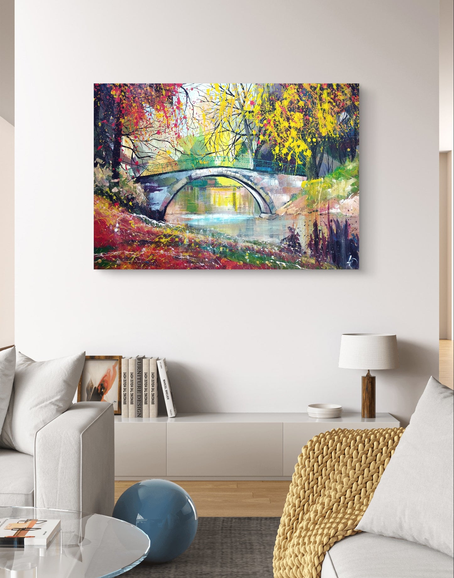 Gemälde "Brücke ins Morgenlicht" 100 x 70 cm - Heinz