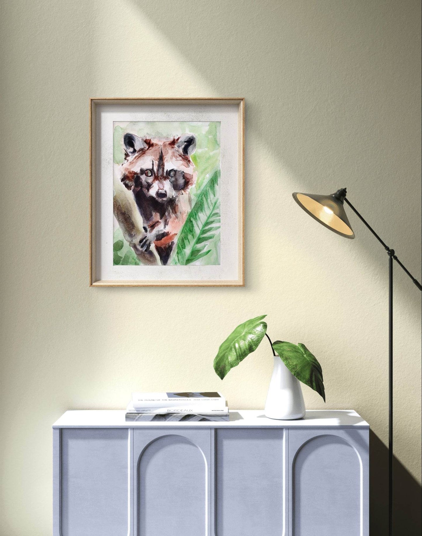 Aquarellbild Waschbär (30 × 40 cm)