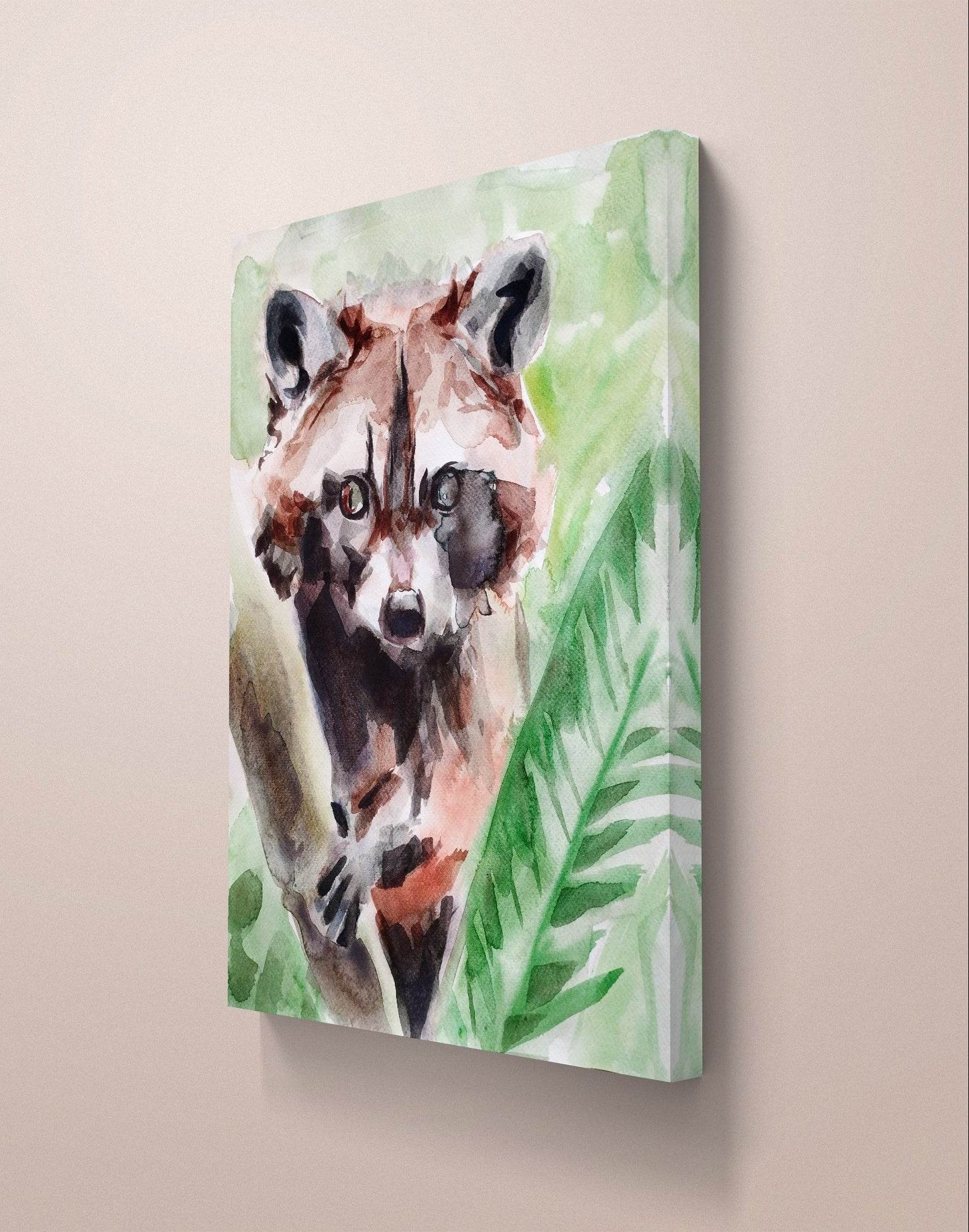 Aquarellbild Waschbär (30 × 40 cm)