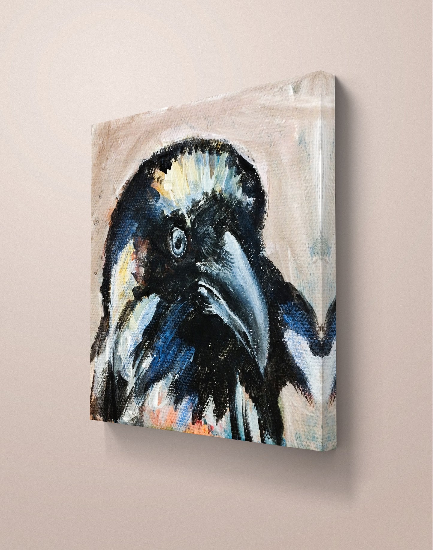 Premium Gemälde "Der Beobachter" 11 x 10,5 cm - Heinz