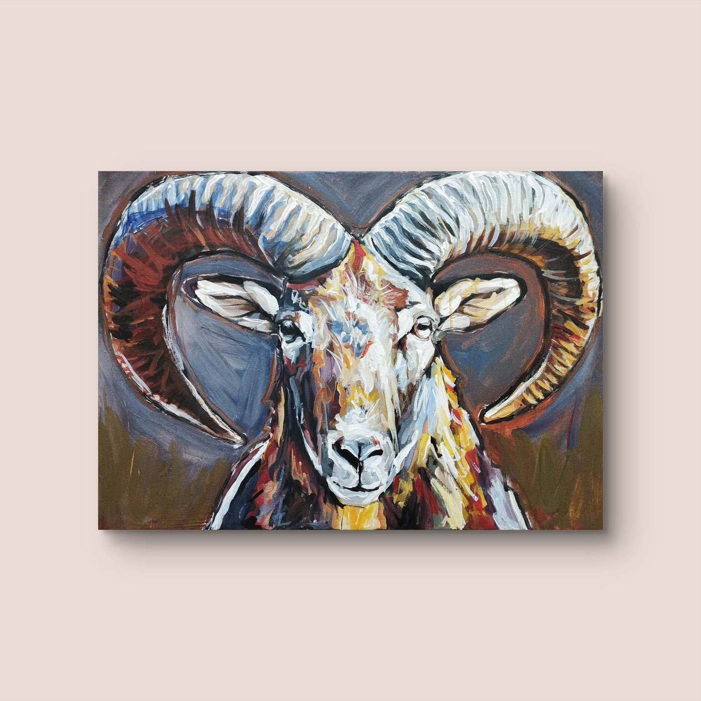 Gemälde Steinbock – handgemaltes Original Acrylbild (50 x 70 cm)