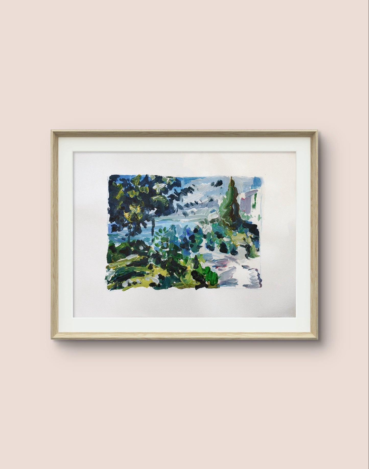 Aquarellbild "Land am Meer" 30 x 40 cm - Heinz