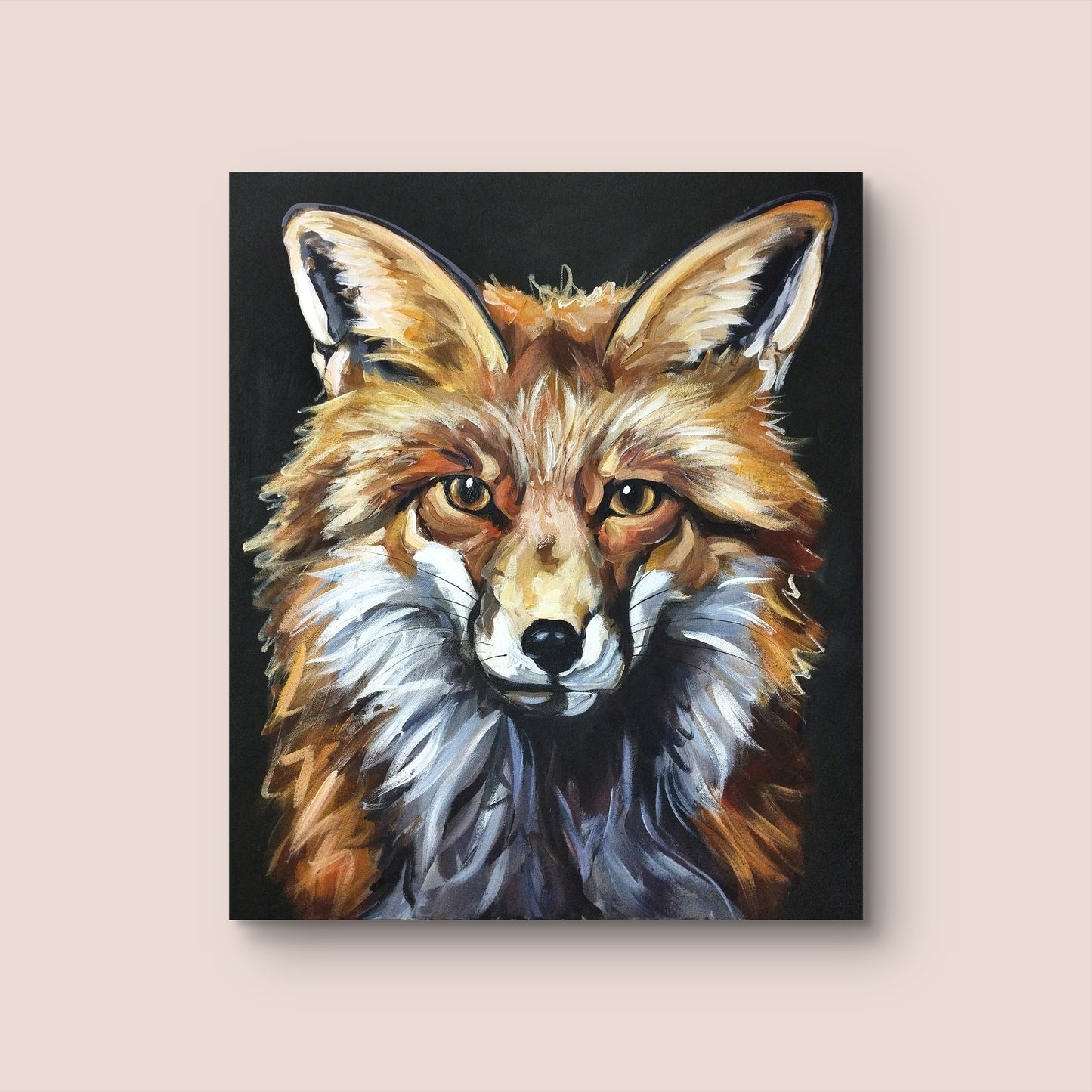 Premium Gemälde "Fuchs im Fokus" 50 x 60 cm - Heinz