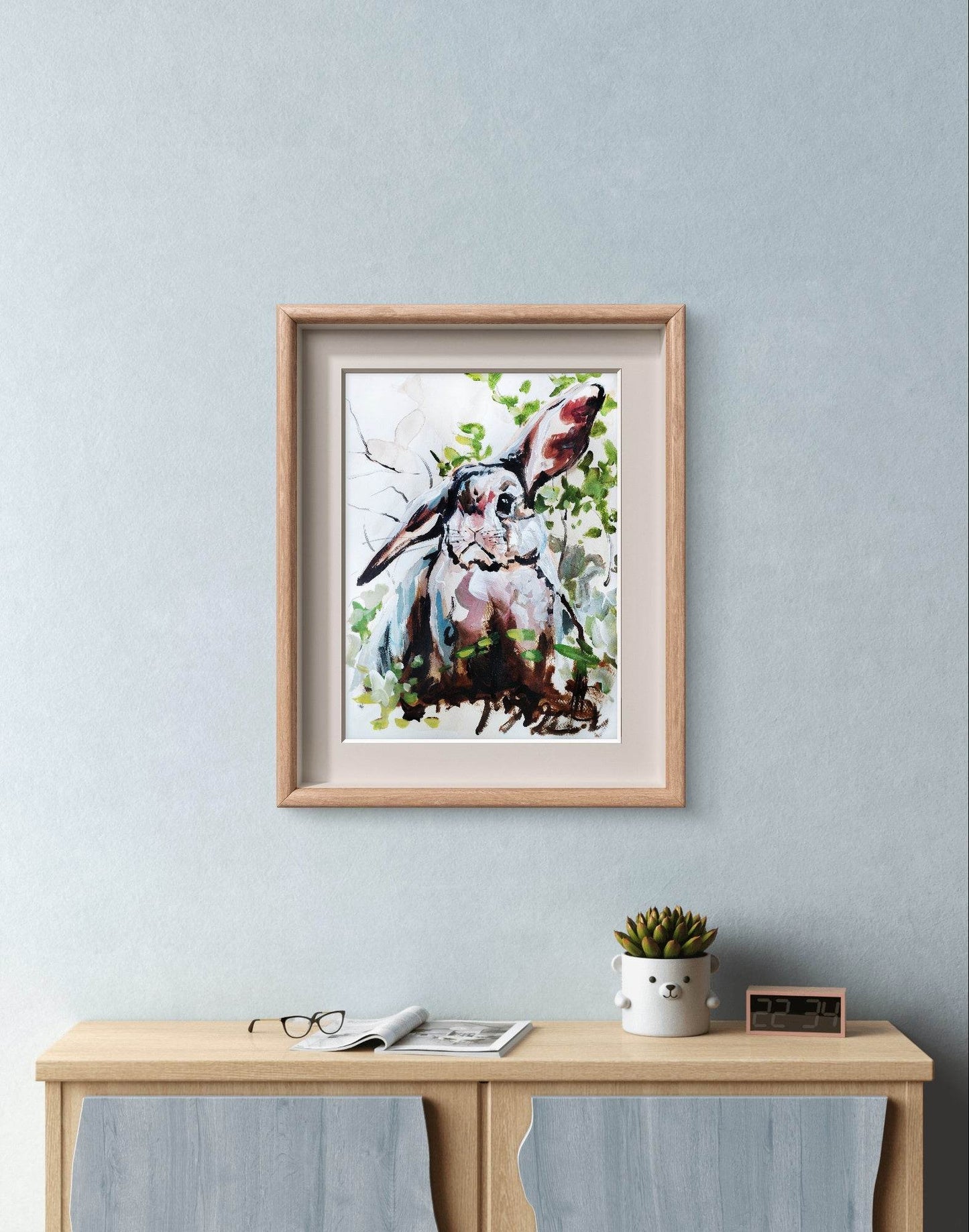 Aquarellbild Kaninchen II (30 × 40 cm)