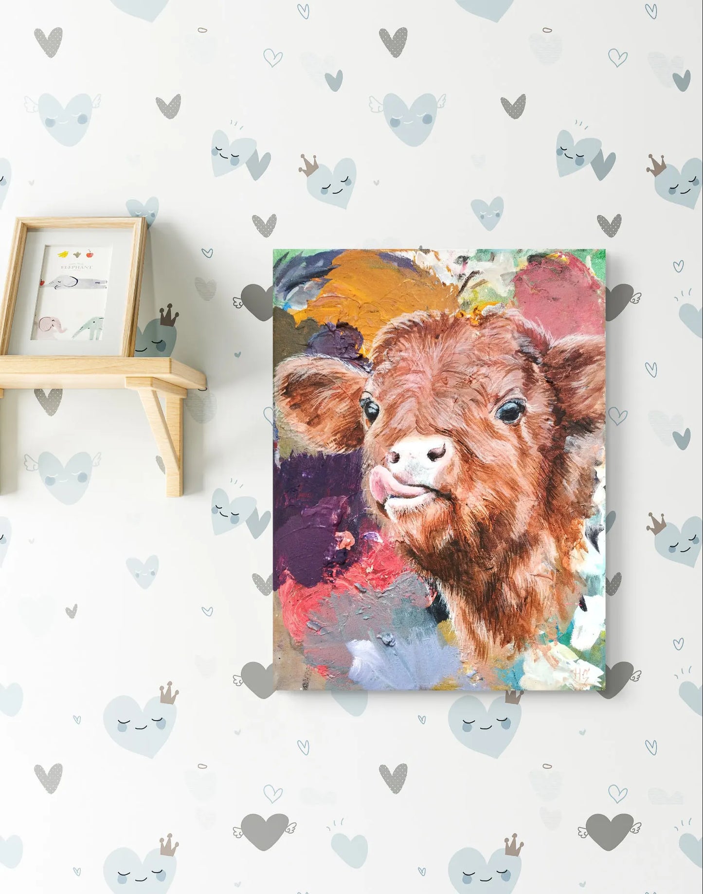 Painting Calf – hand-painted original acrylic painting (30 x 40 cm)