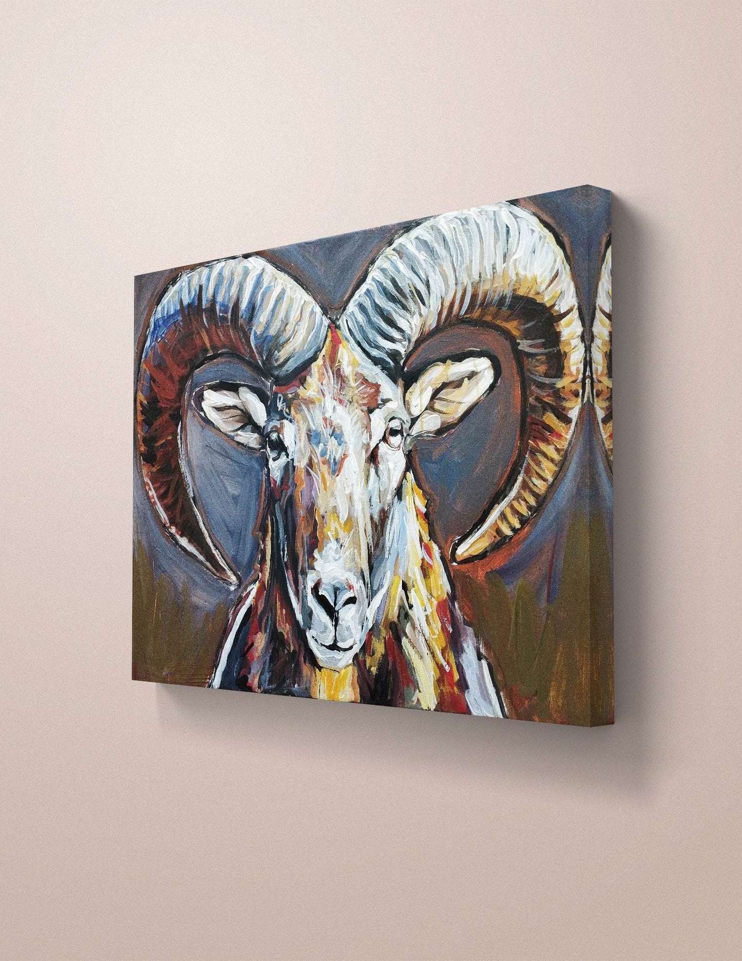 Gemälde Steinbock – handgemaltes Original Acrylbild (50 x 70 cm)