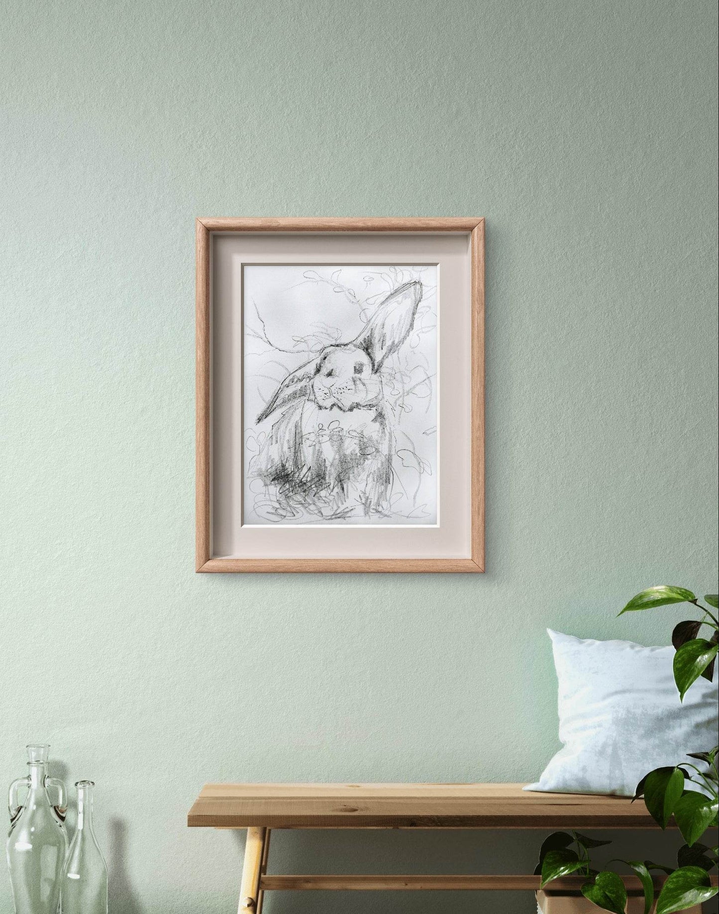 Skizze Kaninchenblick (30 × 40 cm) - H1Z Art
