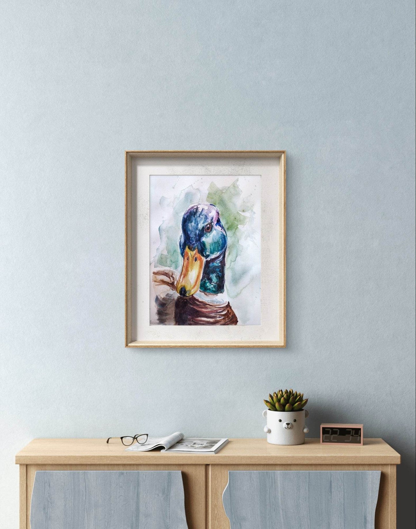Aquarellbild Ente (30 × 40 cm) - H1Z Art