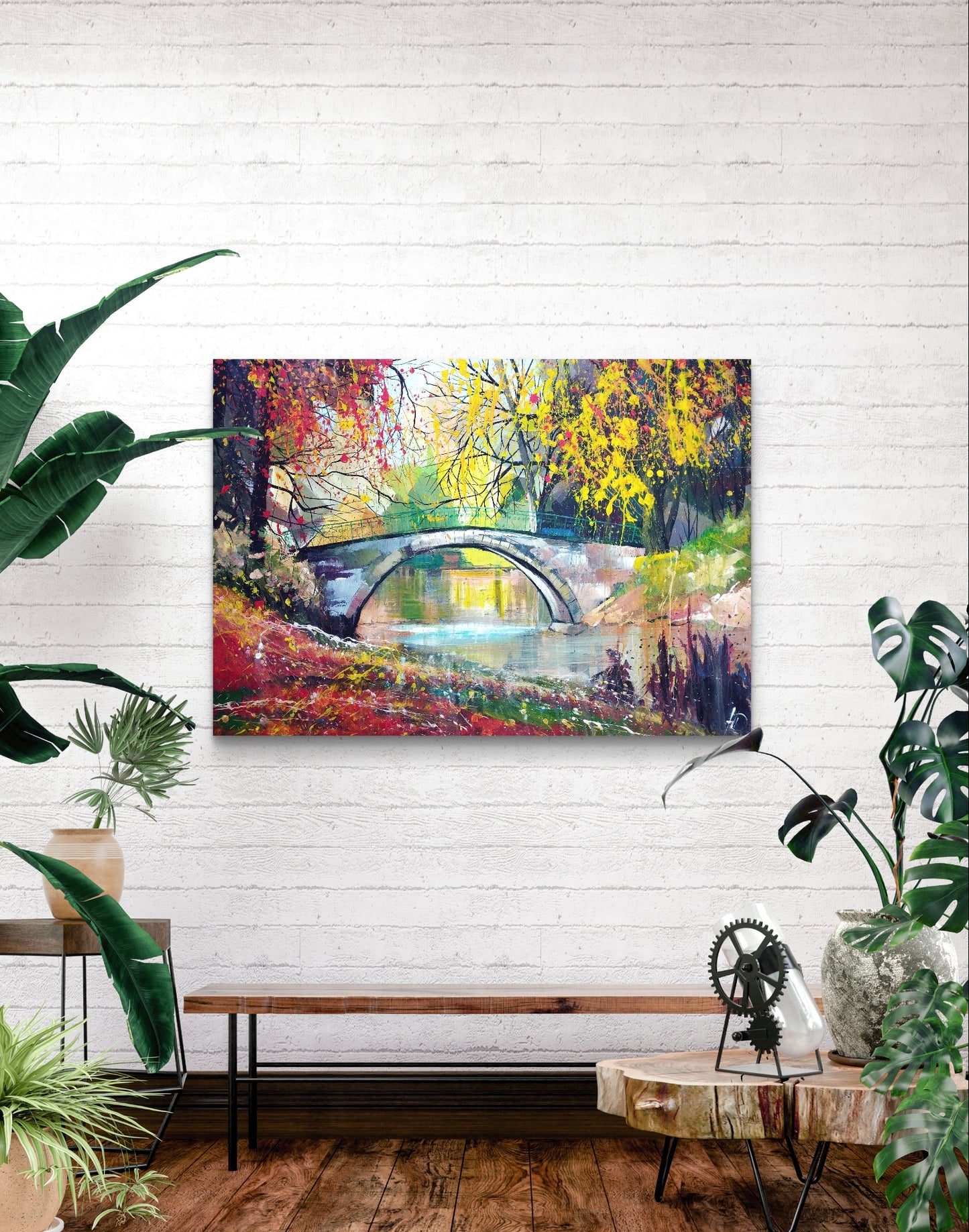 Gemälde "Brücke ins Morgenlicht" 100 x 70 cm - Heinz