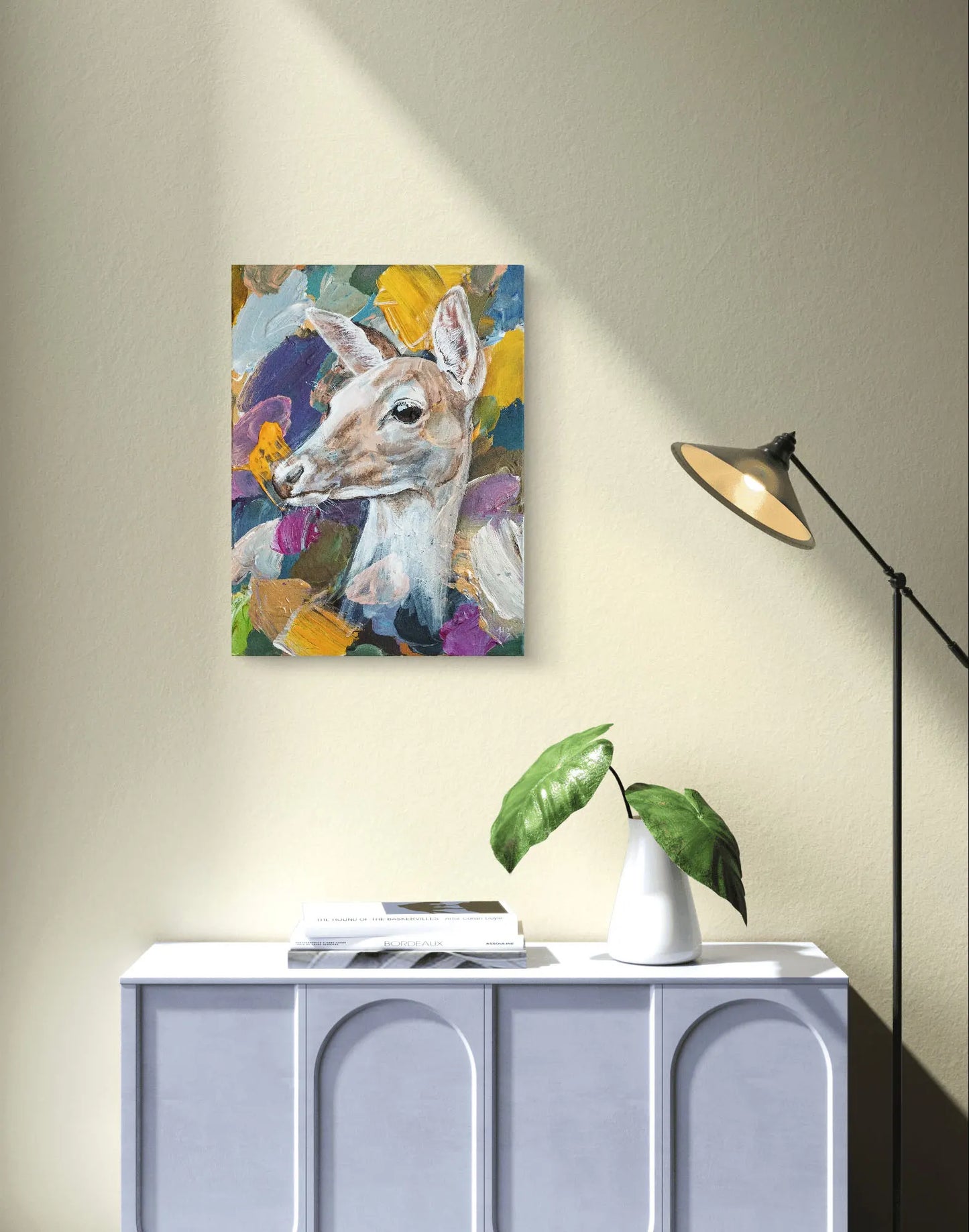 Painting Gentle Deer – hand-painted original acrylic painting (30 x 40 cm)