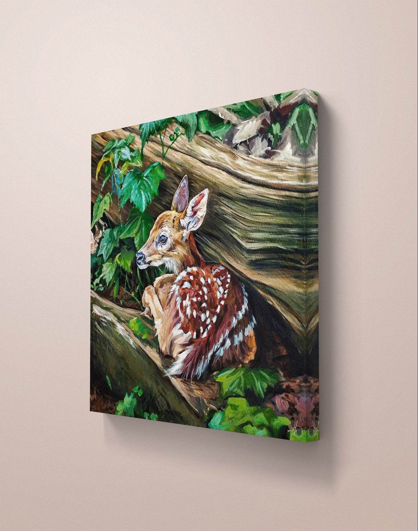 Heinz Acrylbild Wandbild junges Reh Acryl auf Leinwand (100 x 100 cm)