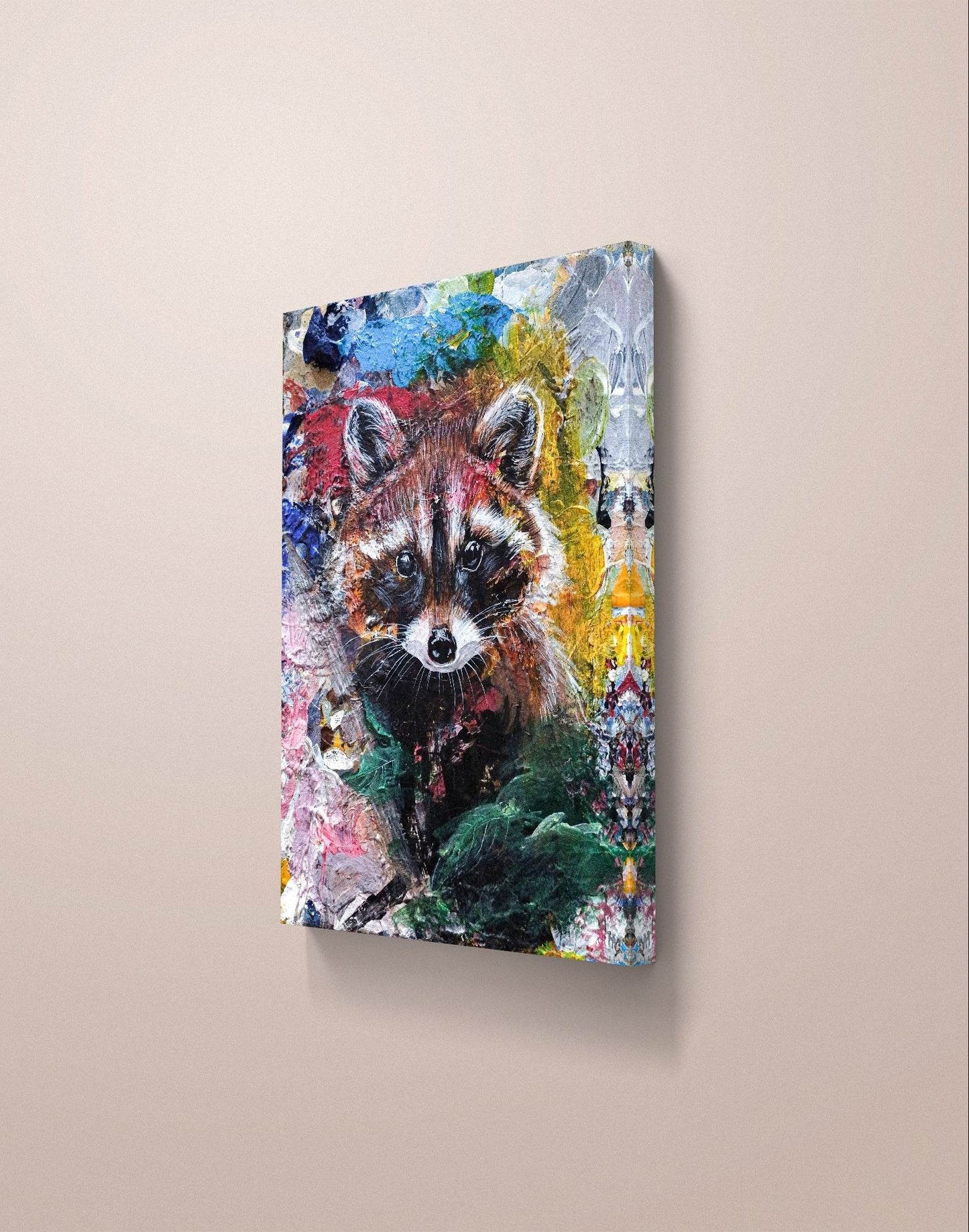 Gemälde Waschbär – handgemaltes Original Acrylbild (18 x 24 cm)